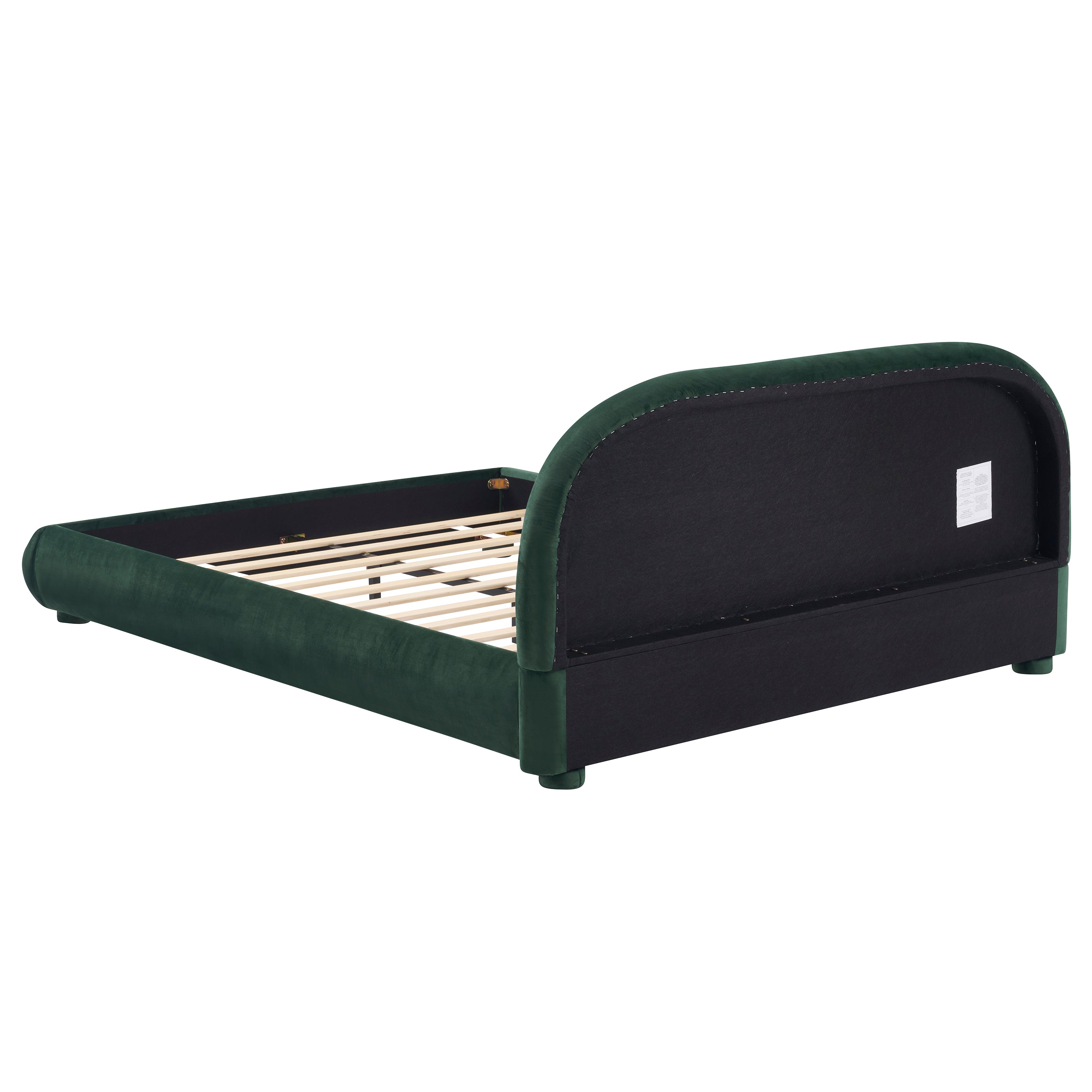 Modern Bed Frame with Upholstered Curved Headboard
