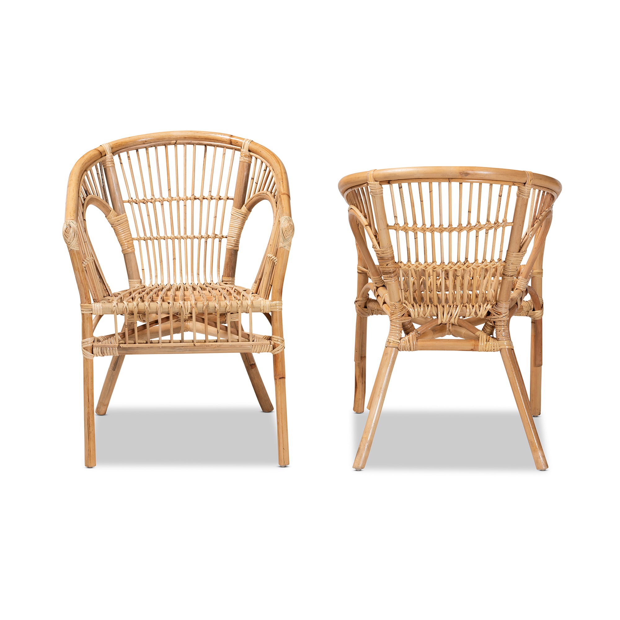 Calliroe Rattan 2-Piece Dining Chair Set