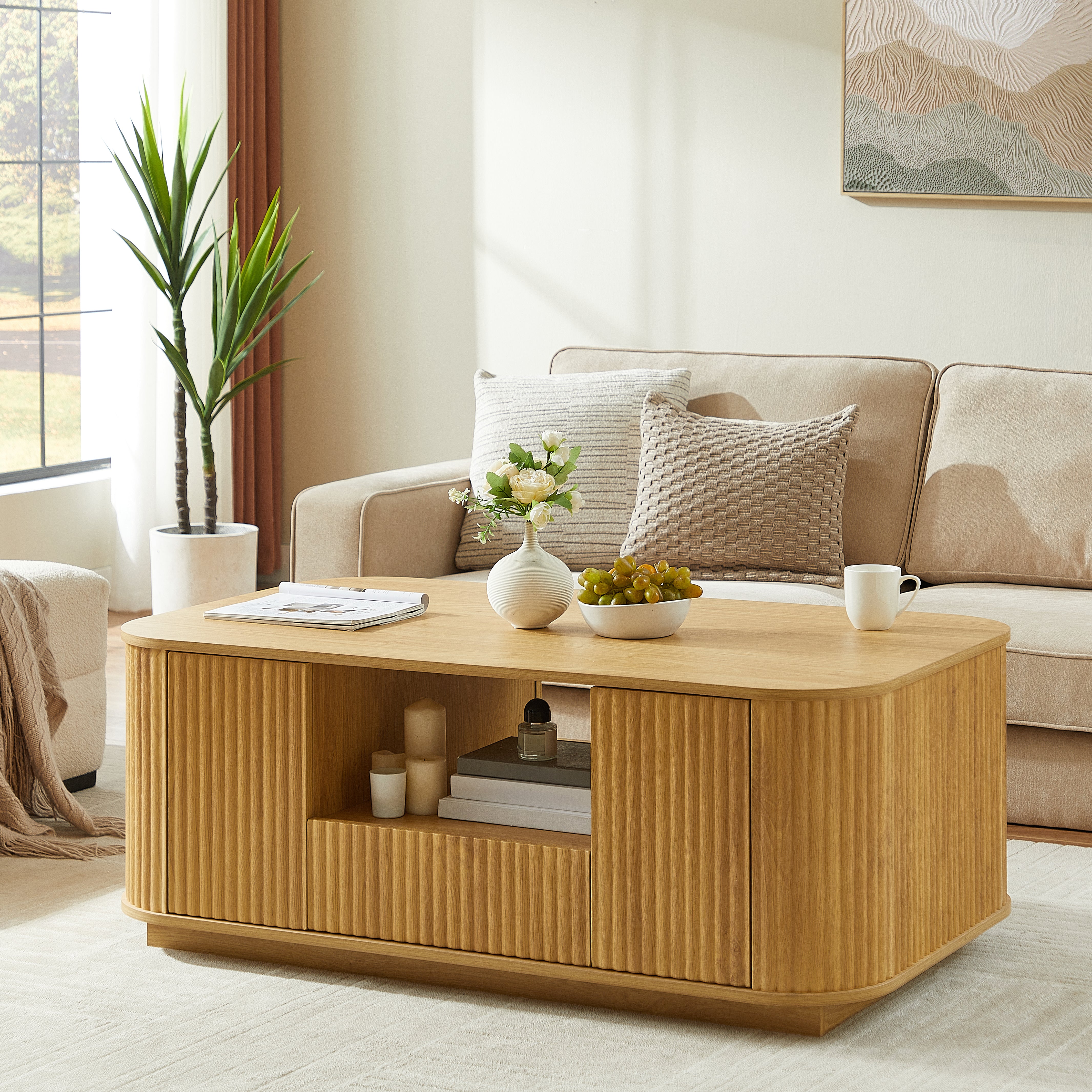 Modern Wavy Rounded Coffee Table