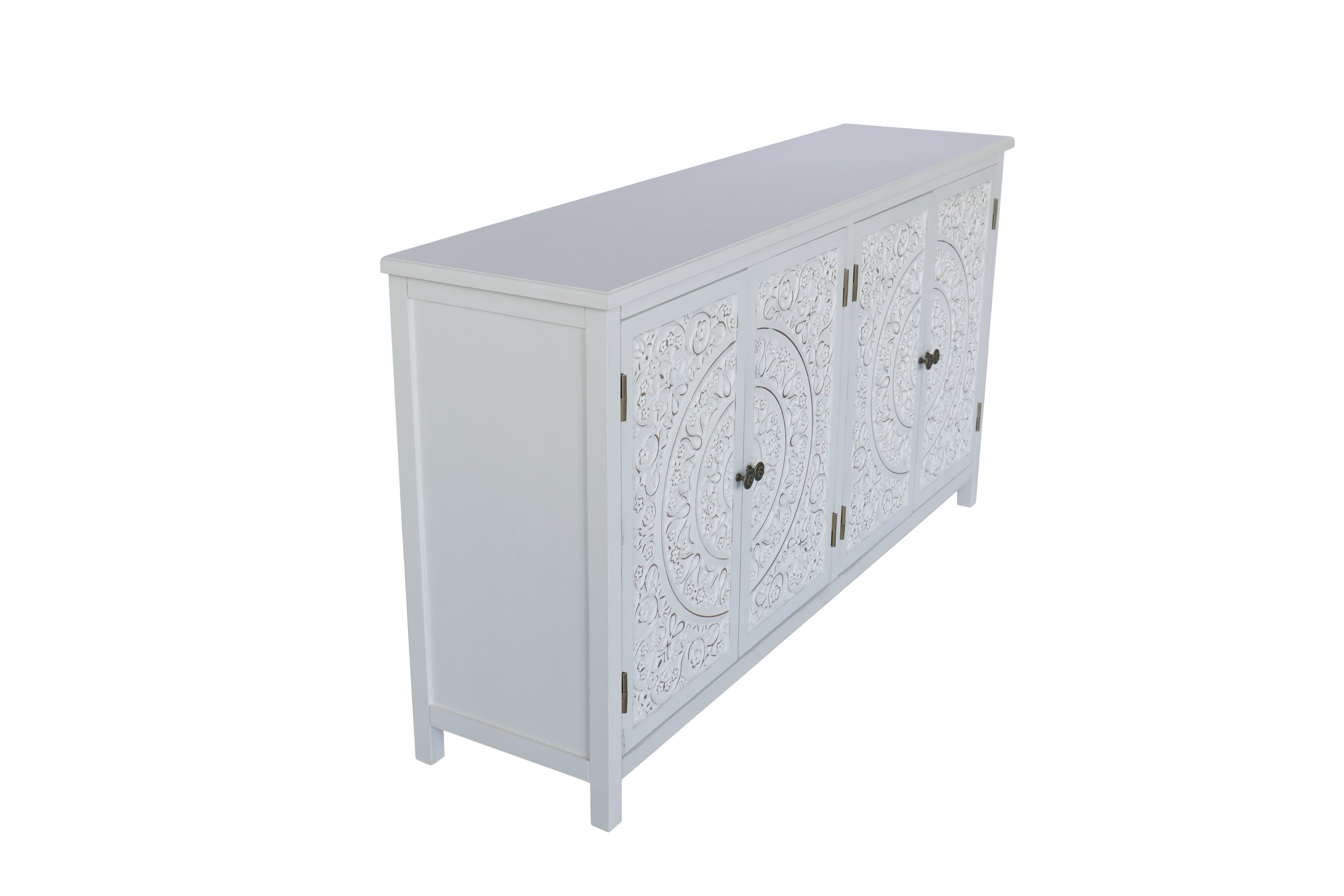 Rali 60" White Accent Cabinet with 4 Doors