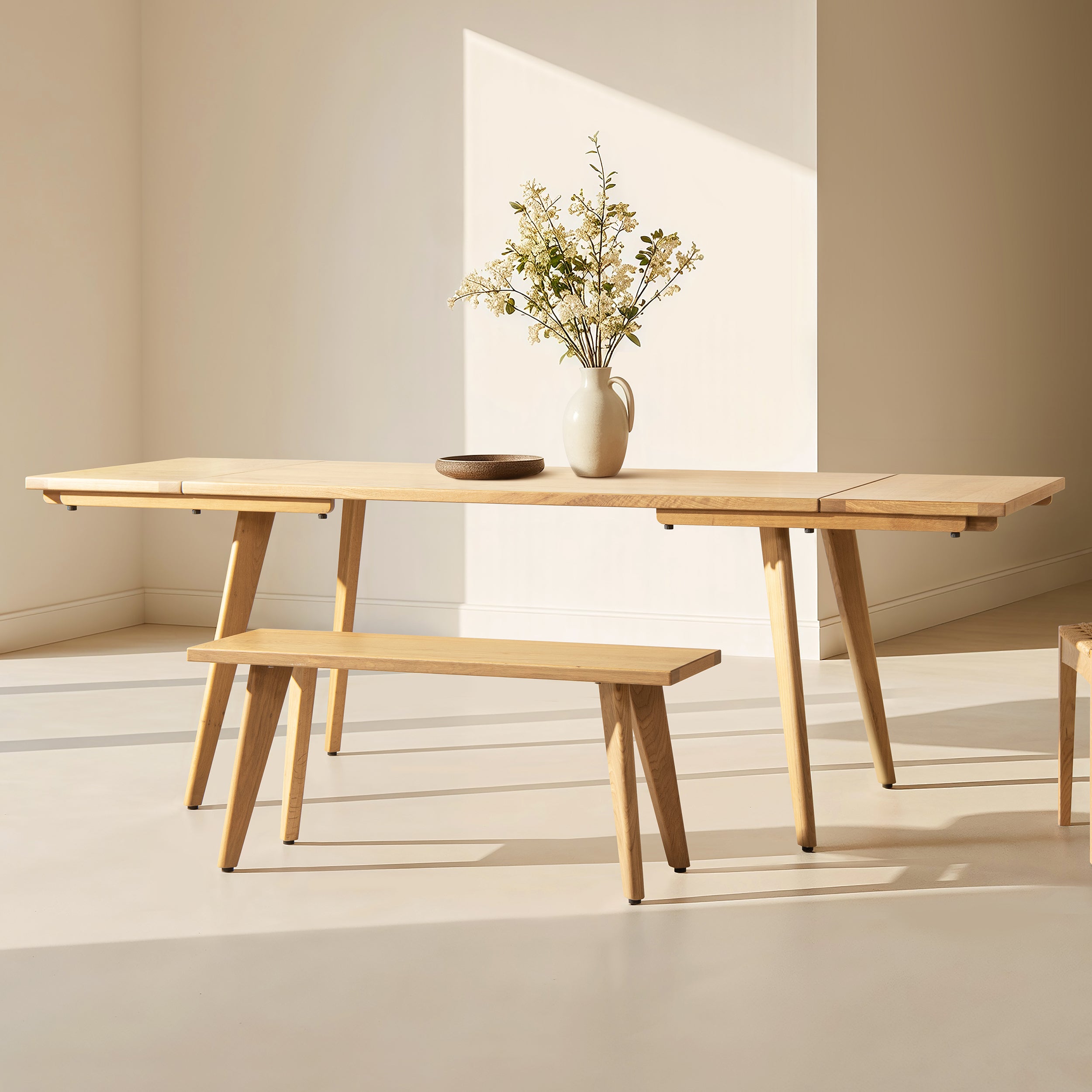 Capri 41.5" Solid Red Oak Wood Bench