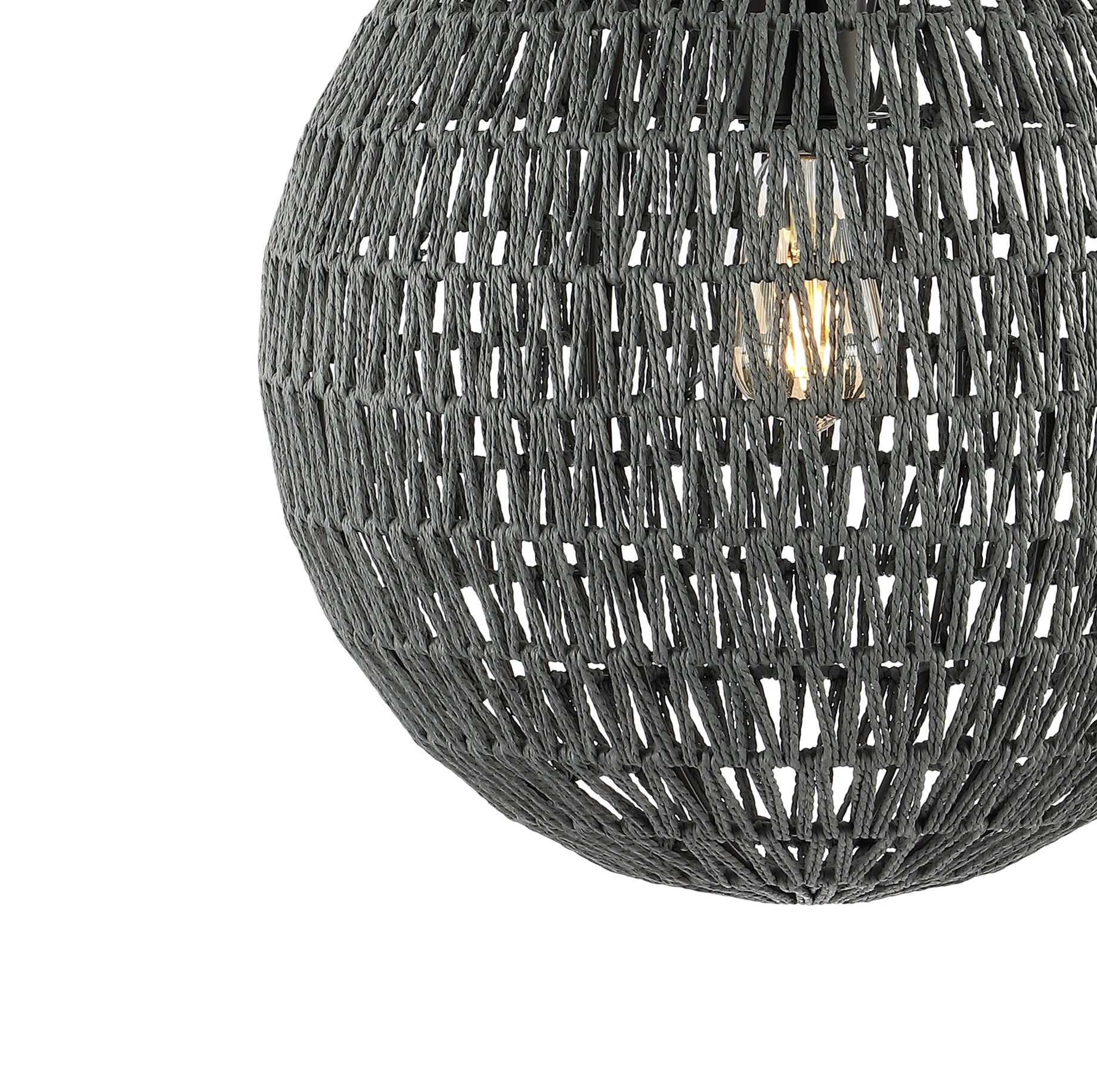 Luna 1-Light Bohemian Modern Woven Rattan/Iron LED Pendant