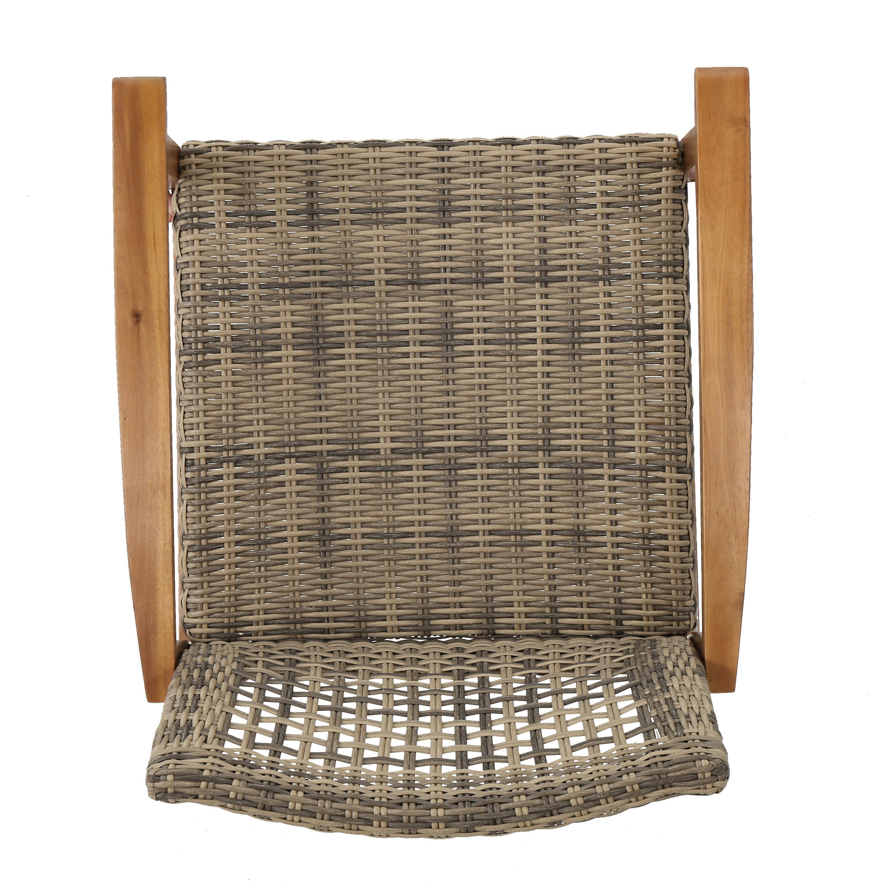 Hampton Outdoor Rattan & Acacia Wood Wicker Club Chairs, Set of 2