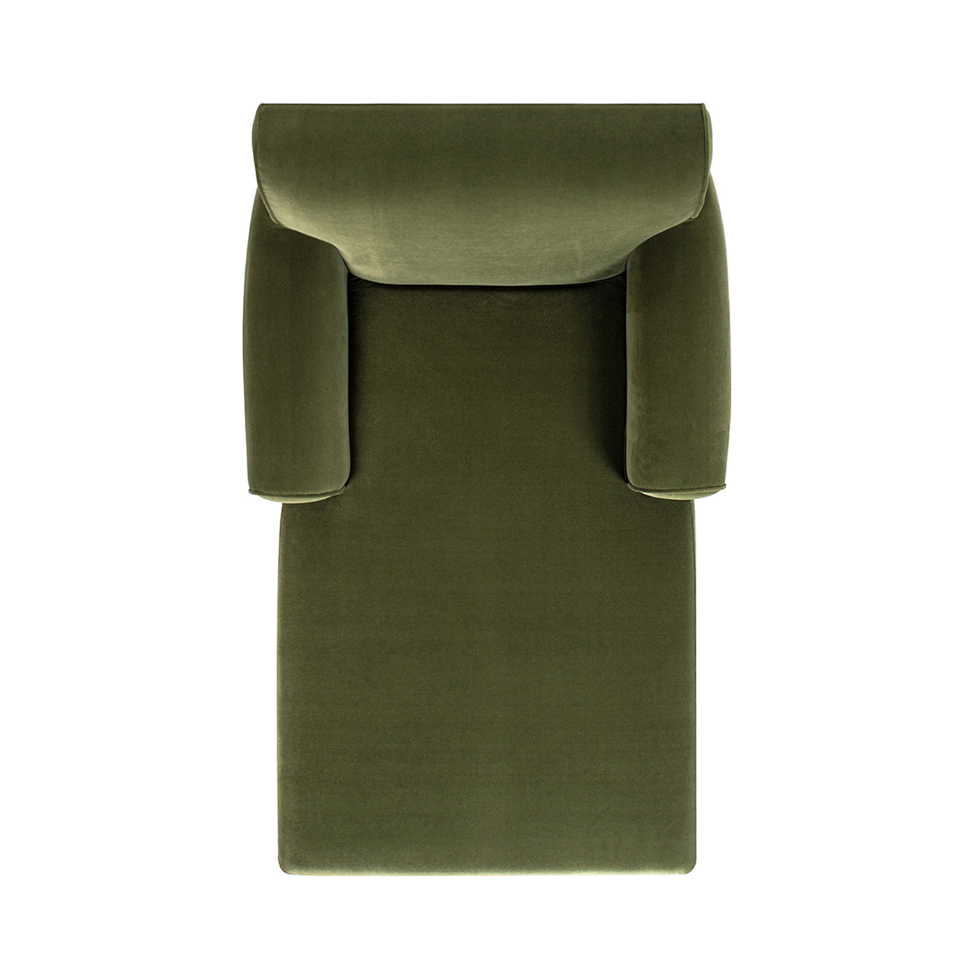 Velvet Chaise Lounge with Metal Caster and Rolled Arms