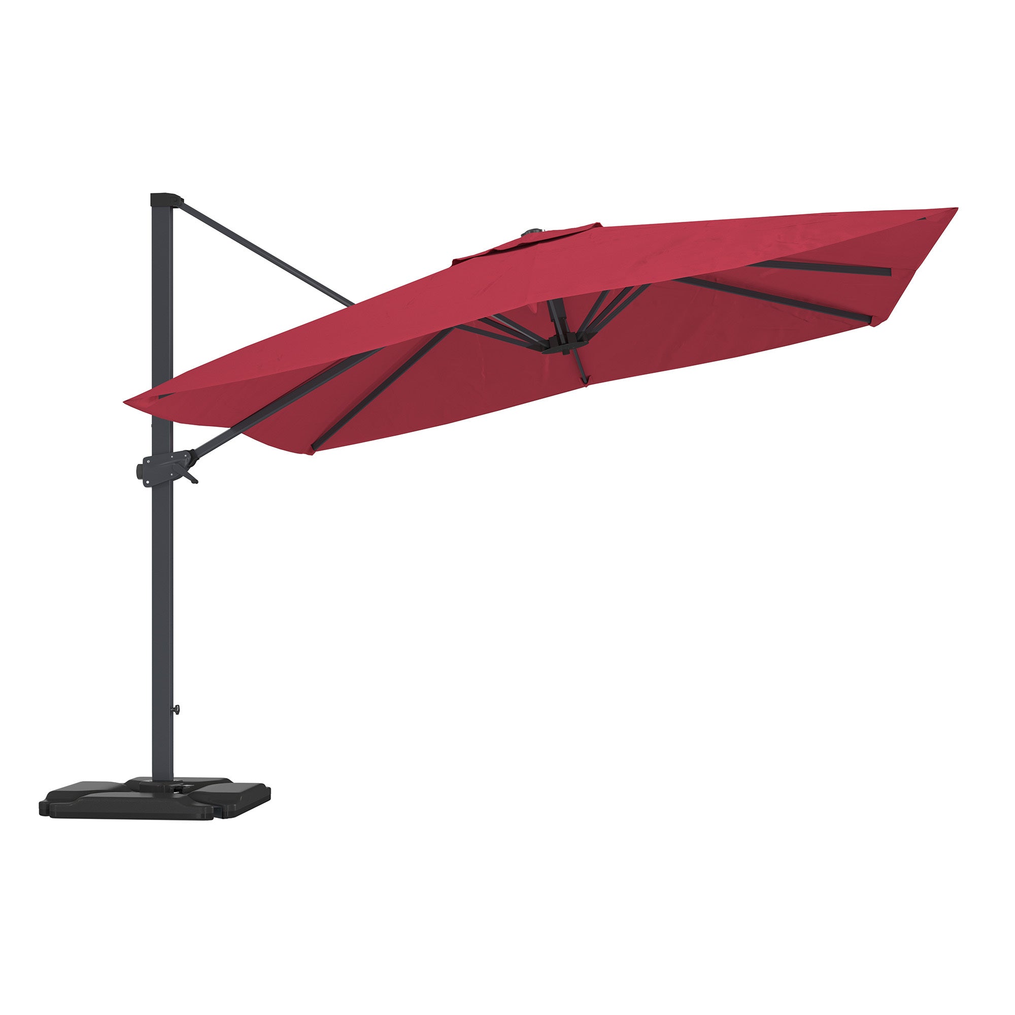 10'X10' Square Cantilever Umbrella with Center Pole, Base Not Included