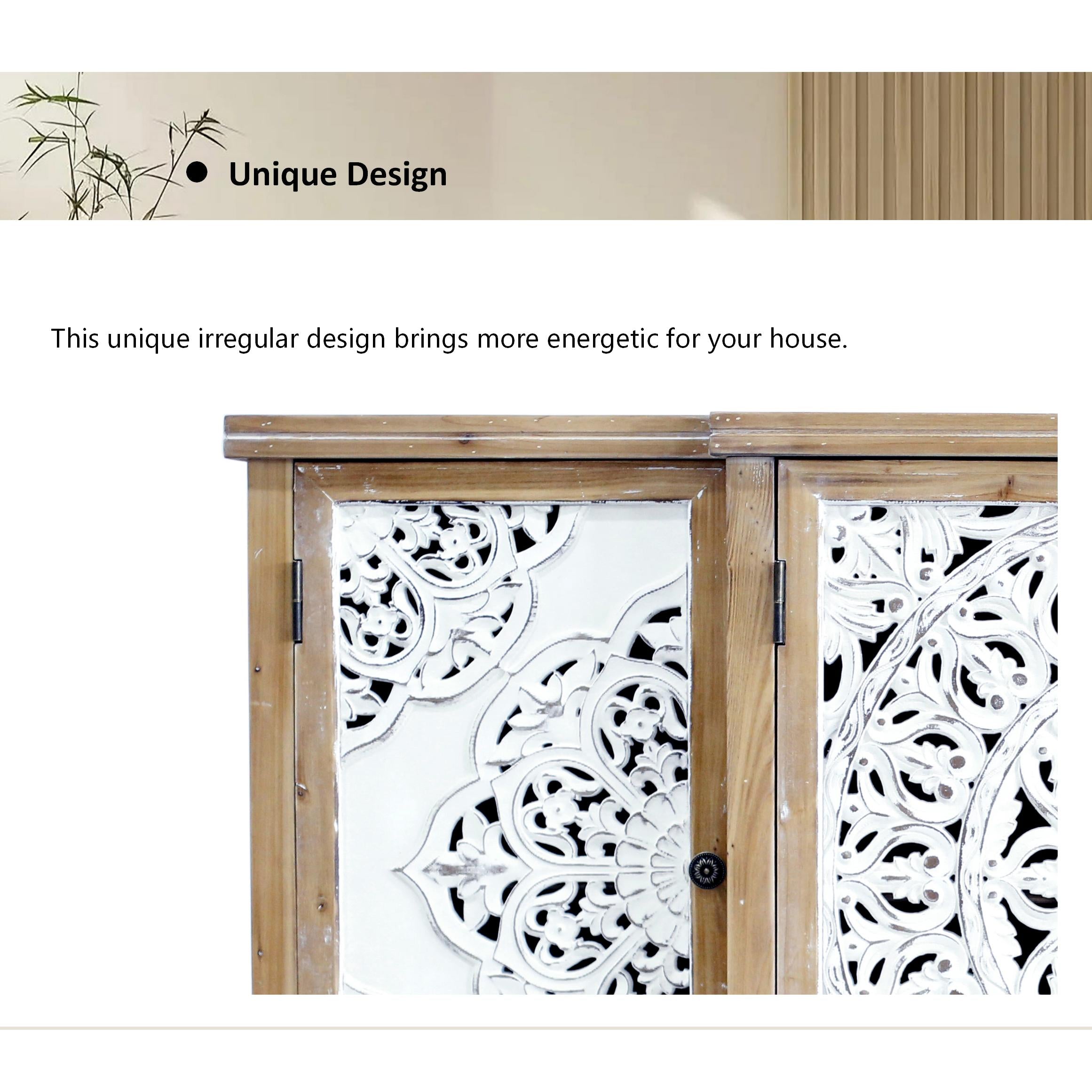 Hollow-Carved Accent Cabinenet