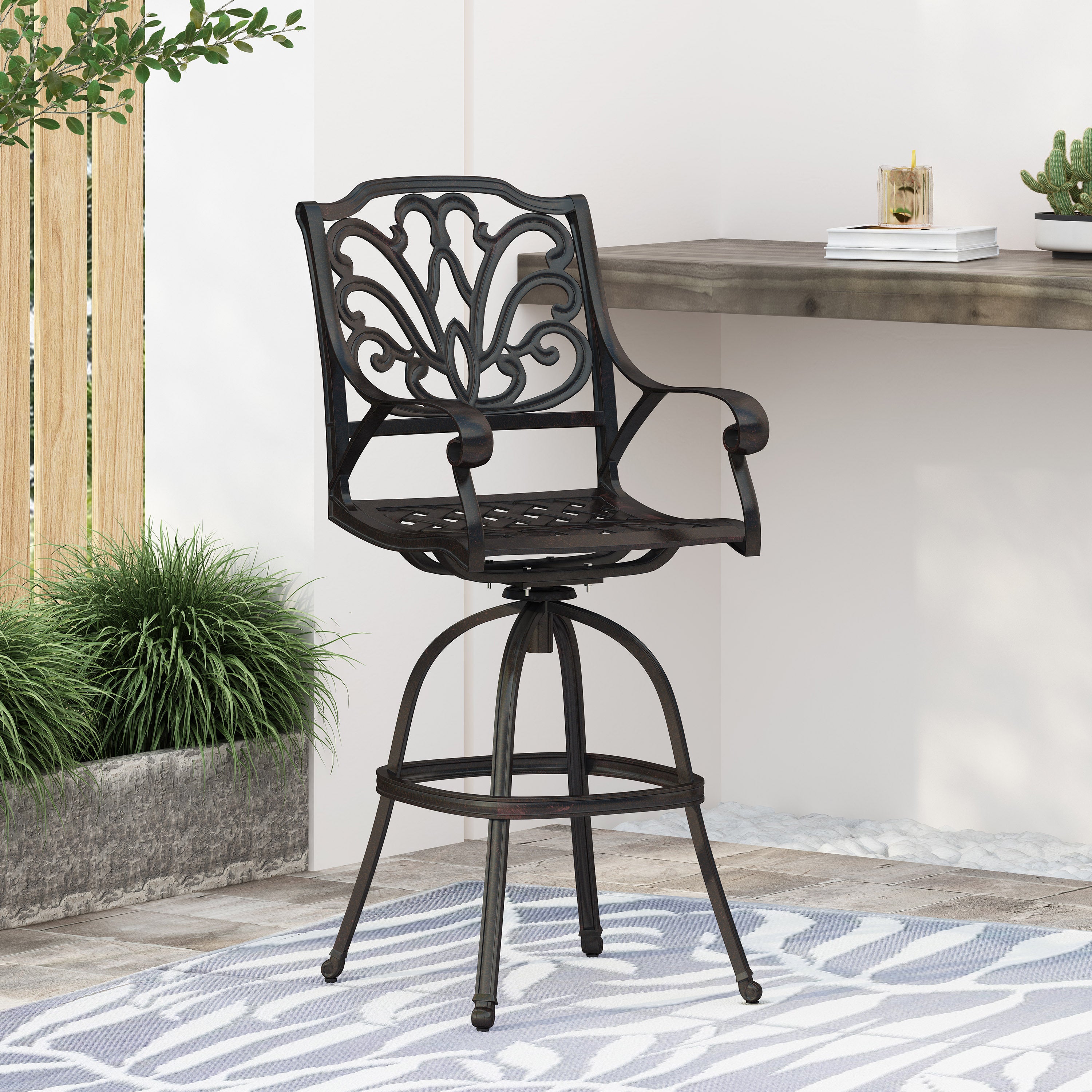 Montego Cast Aluminium Swivel Barstool