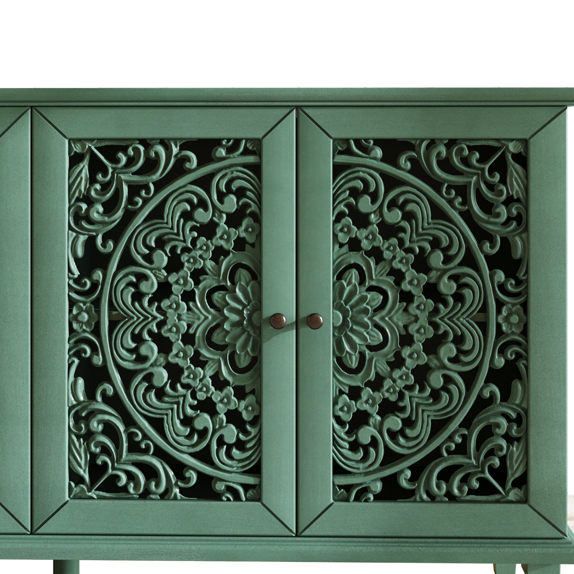 Floral Carvings Buffet Storage Cabinet