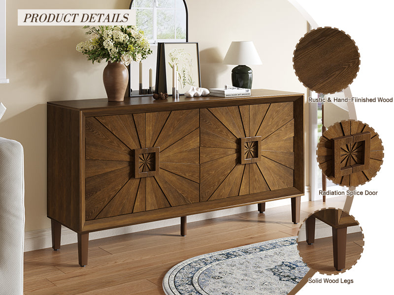 Sunburst Storage Cabinet with Adjustable Shelves