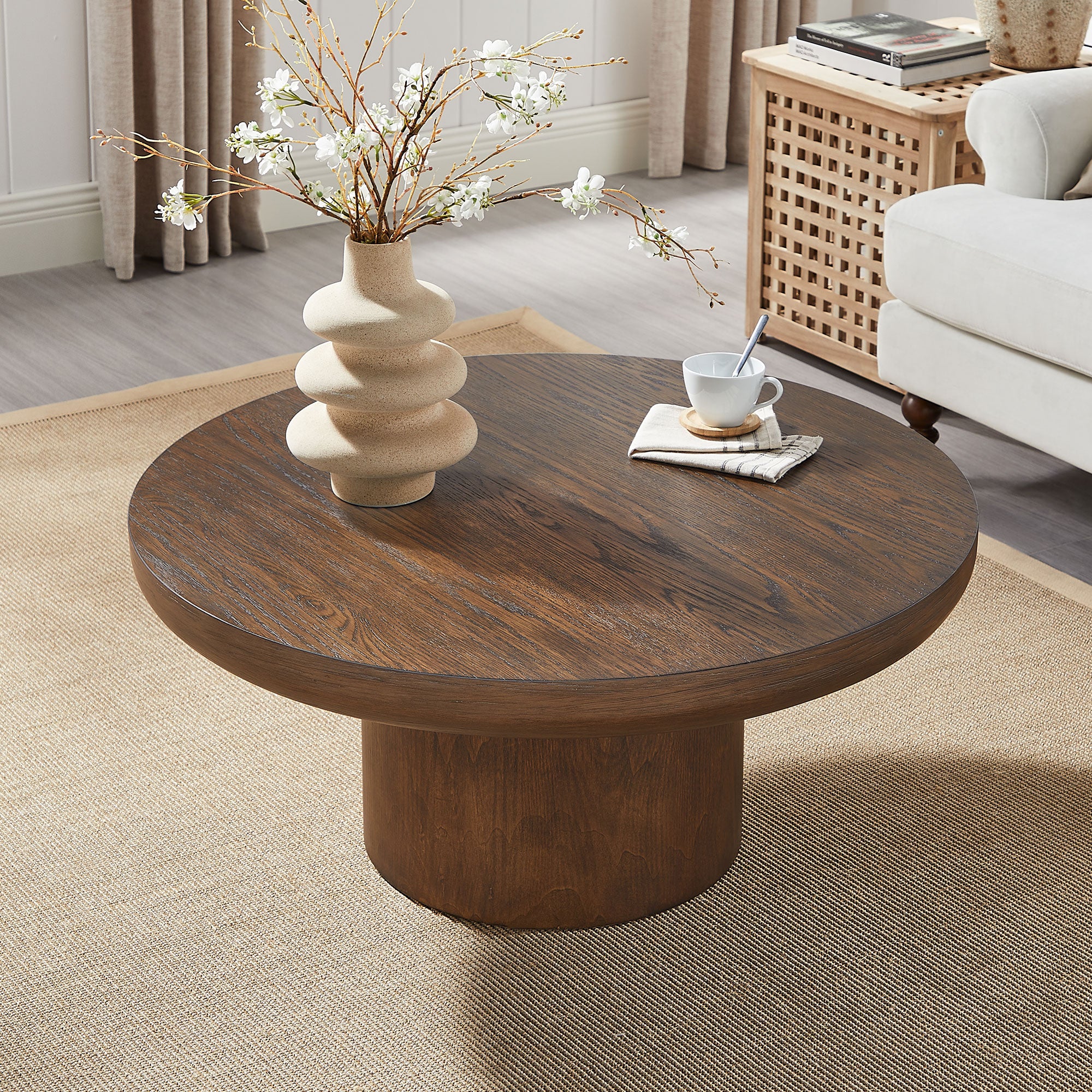 Round Pedestal Coffee Table
