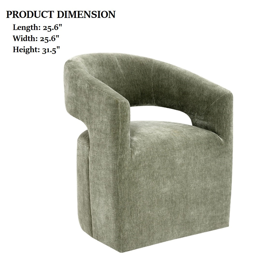 Open Back Upholstered Arm Accent Chair