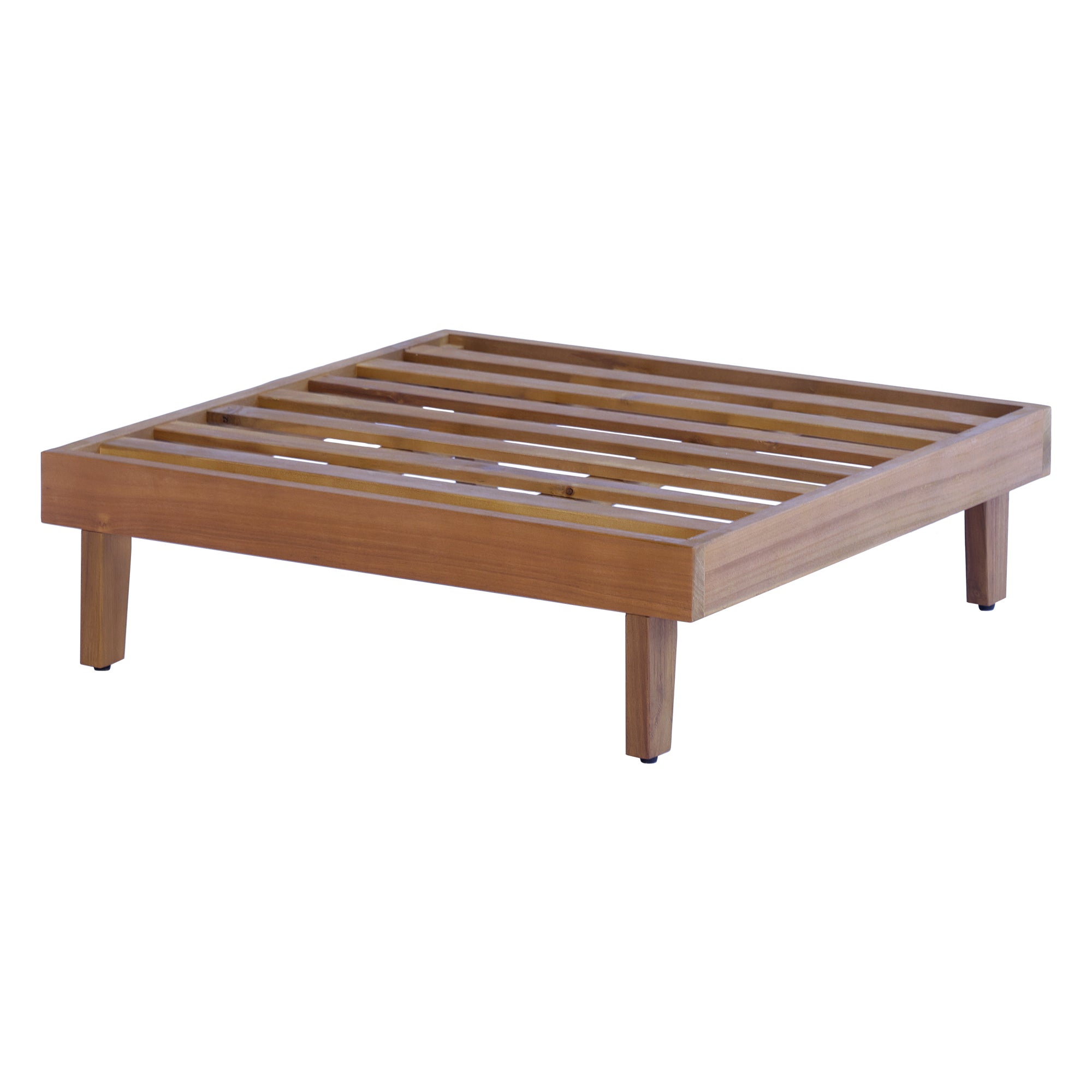 8-Piece Acacia Wood Outdoor Patio Sofa Set, Modular Sectional Furniture Set With Storage Tea Table, Coffee Table And Cushions