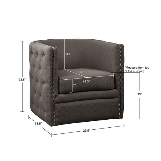 Capstone Button Tufted Swivel Club Chair