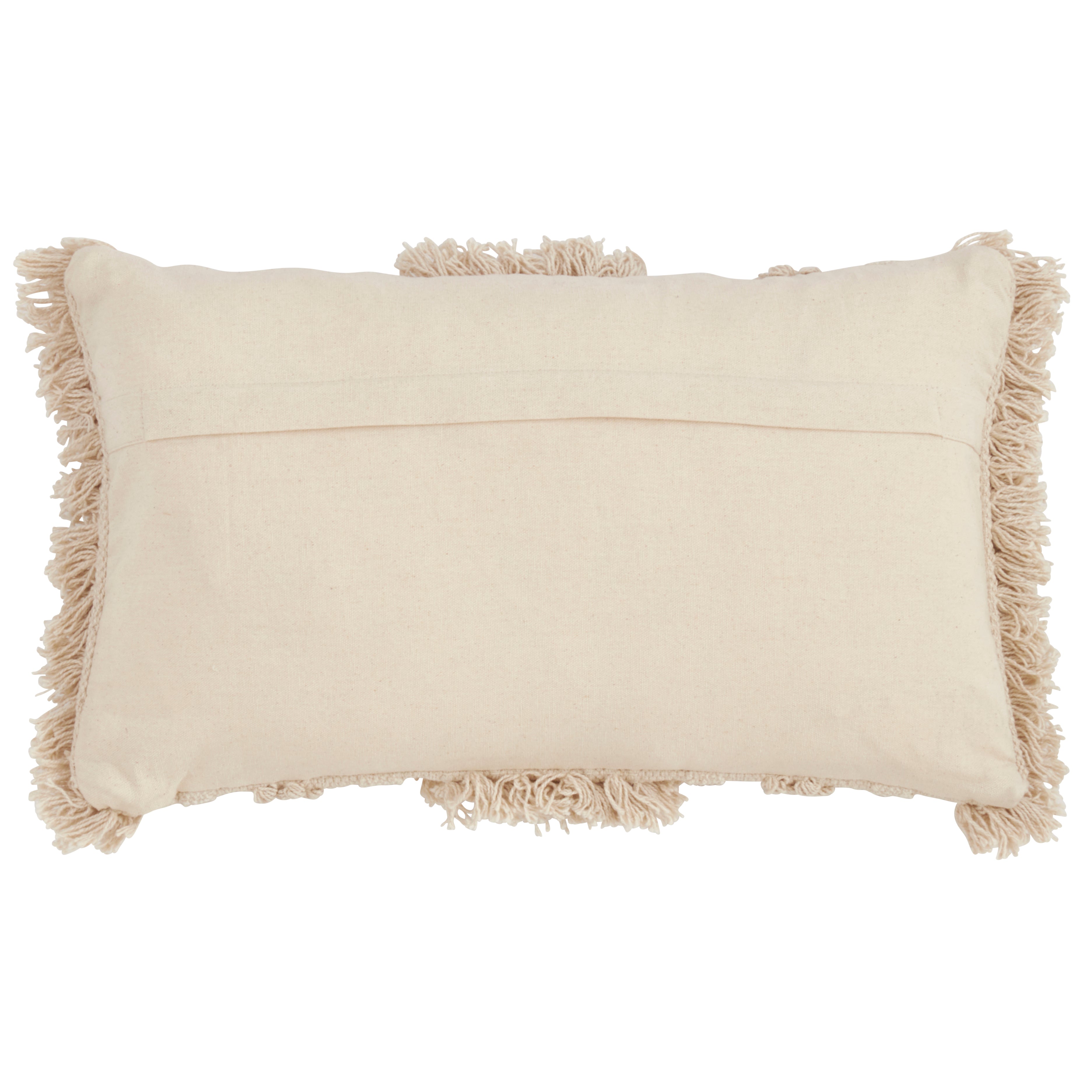 Fringe Stripe Down Filled Throw Pillow