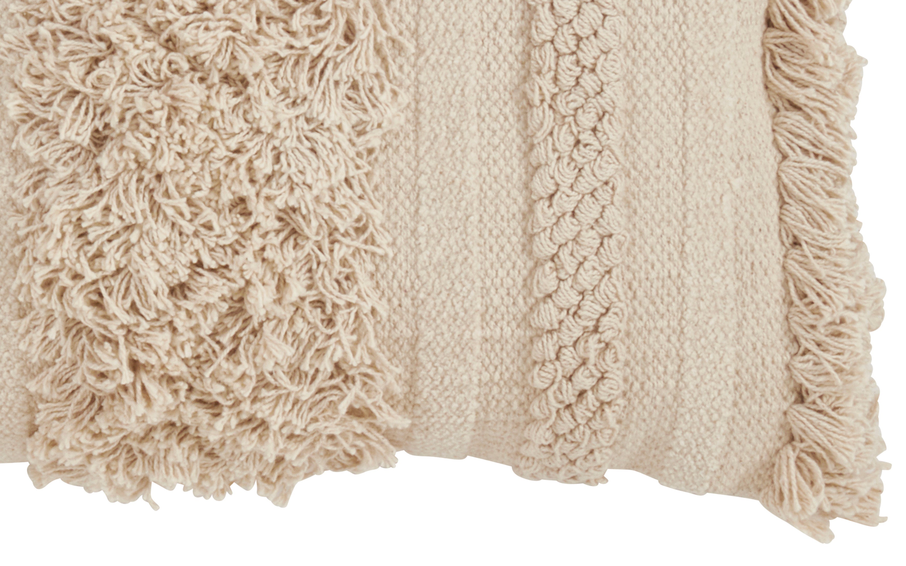 Fringe Stripe Down Filled Throw Pillow