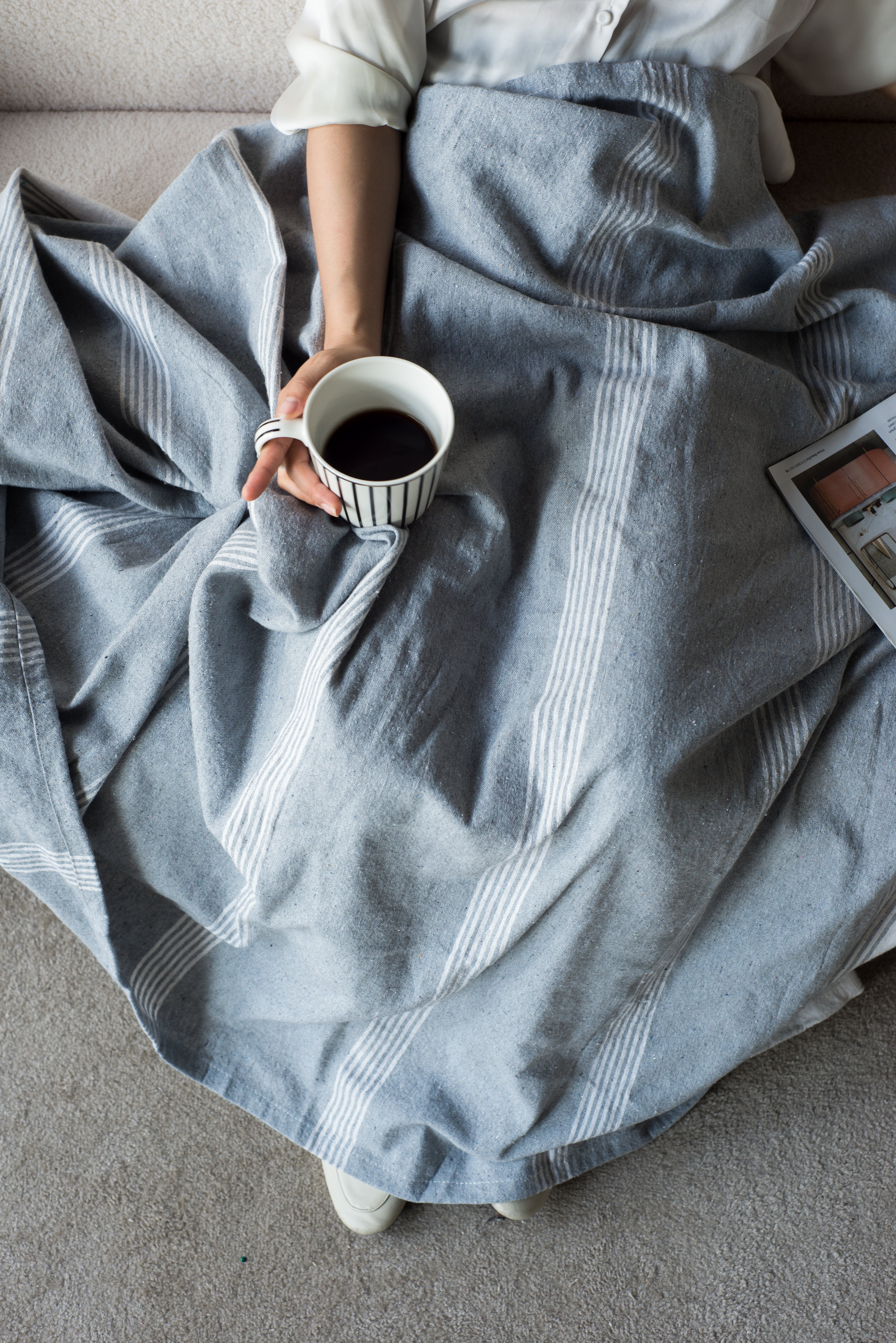 50x60' Conrad Grey Throw Blanket, 2 Pack
