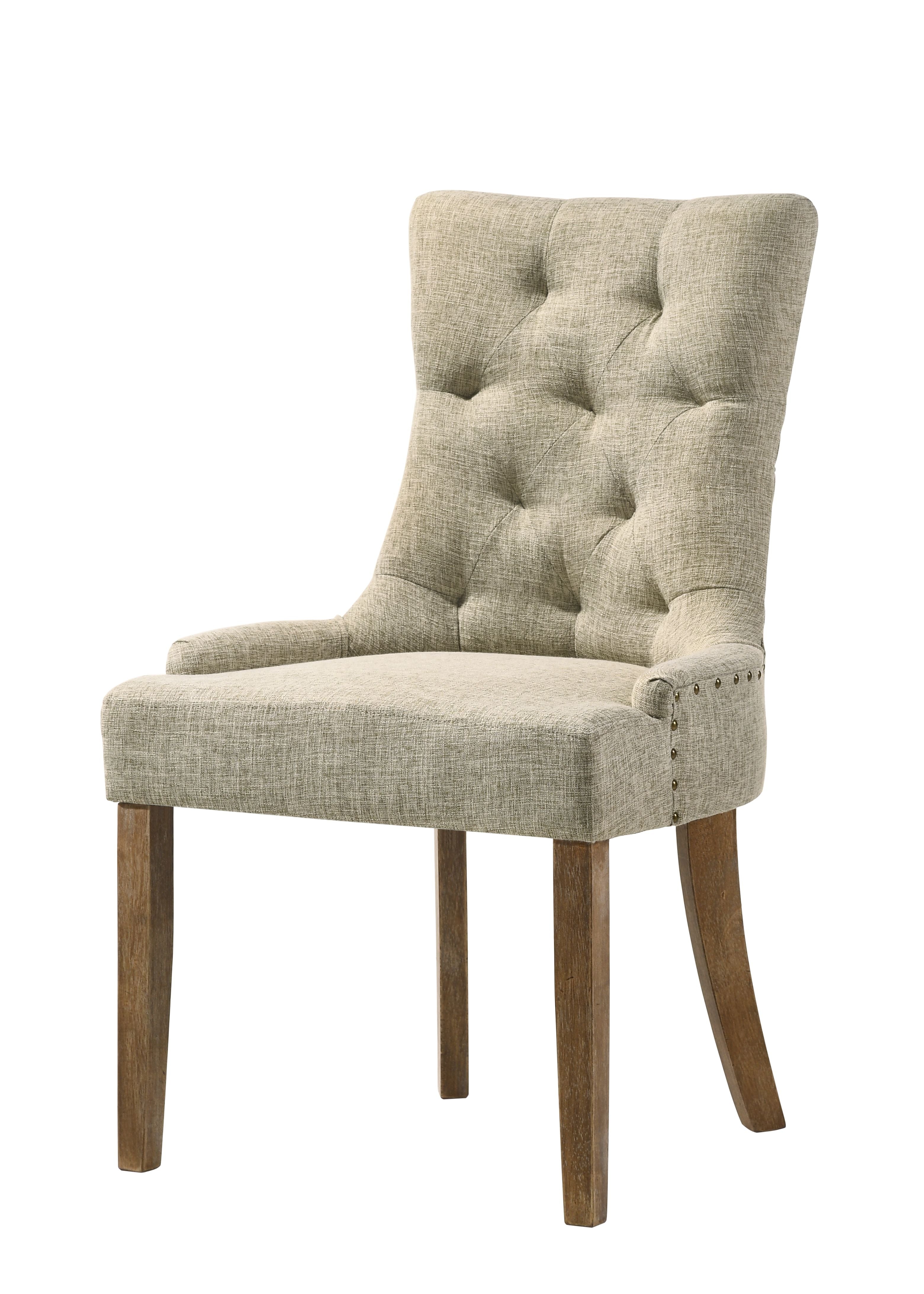 5-Piece Dining Room Set with Round Table and 4 Tufted Back Chairs