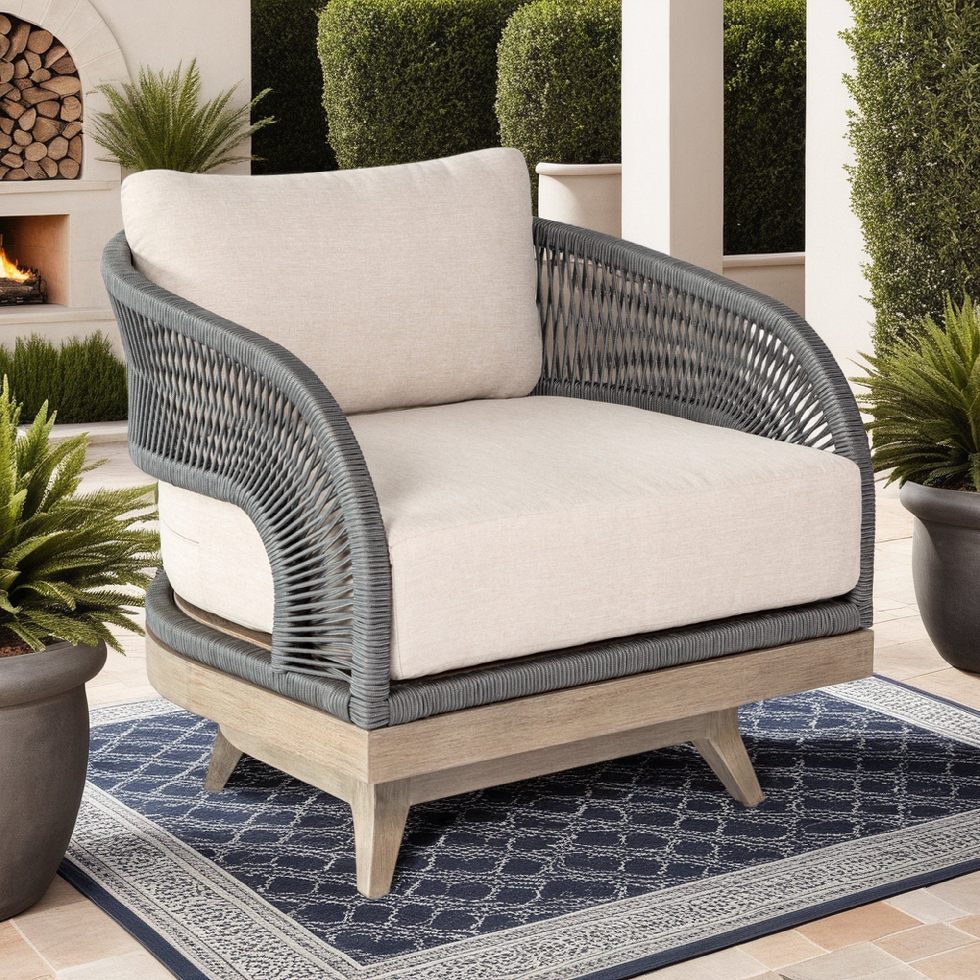 Orbit Swivel Outdoor Accent Chair