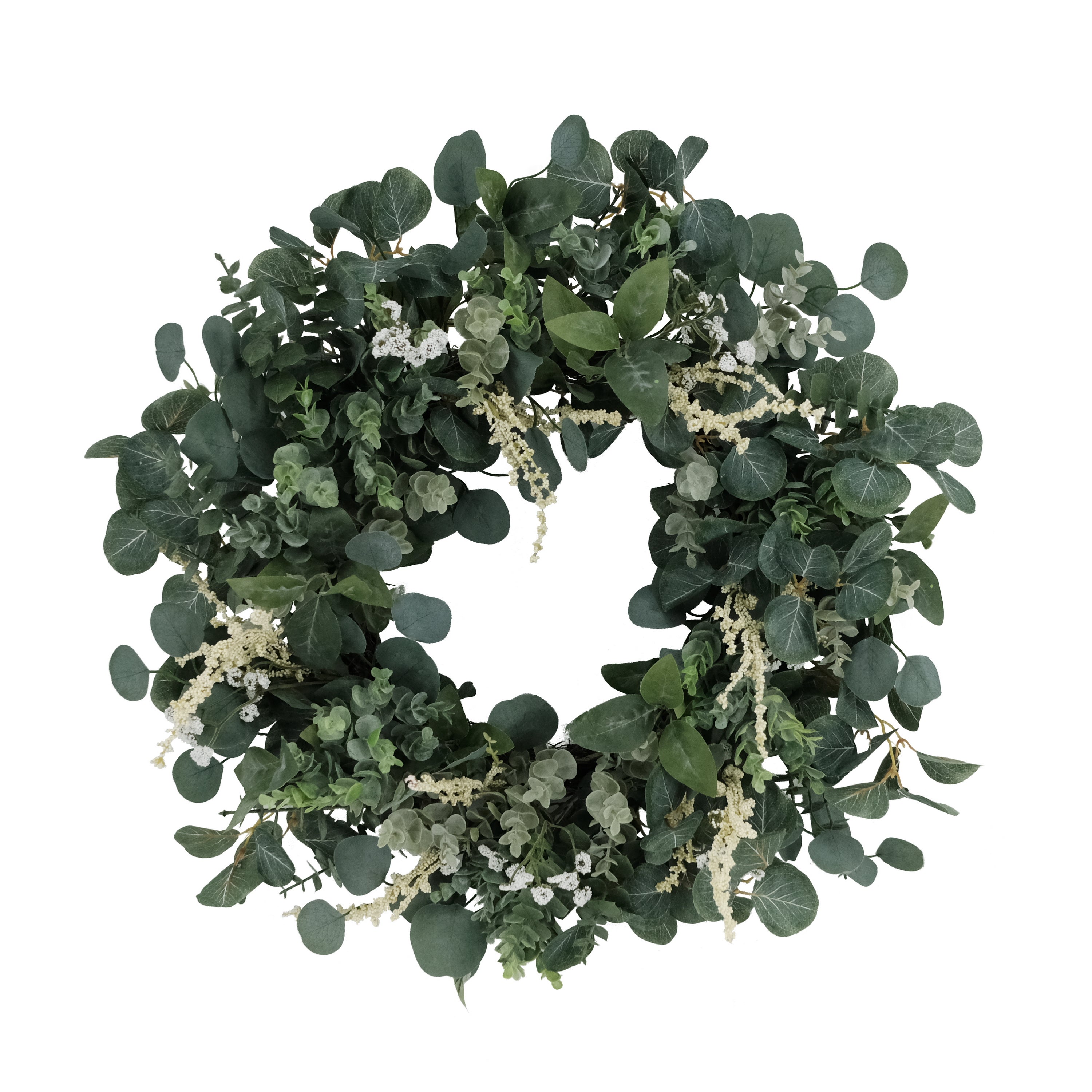 24" Artificial Eucalyptus Green Floral Spring Wreath