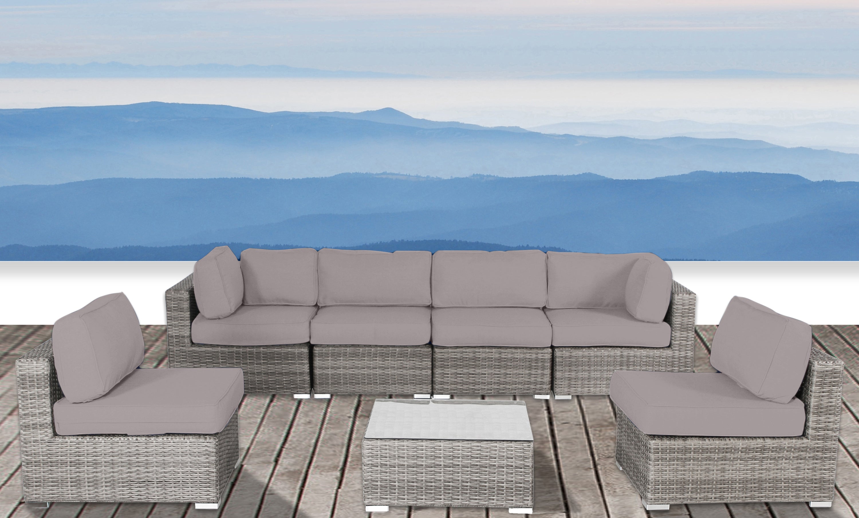 Luxury All-Weather Wicker Outdoor Patio Sofa Set