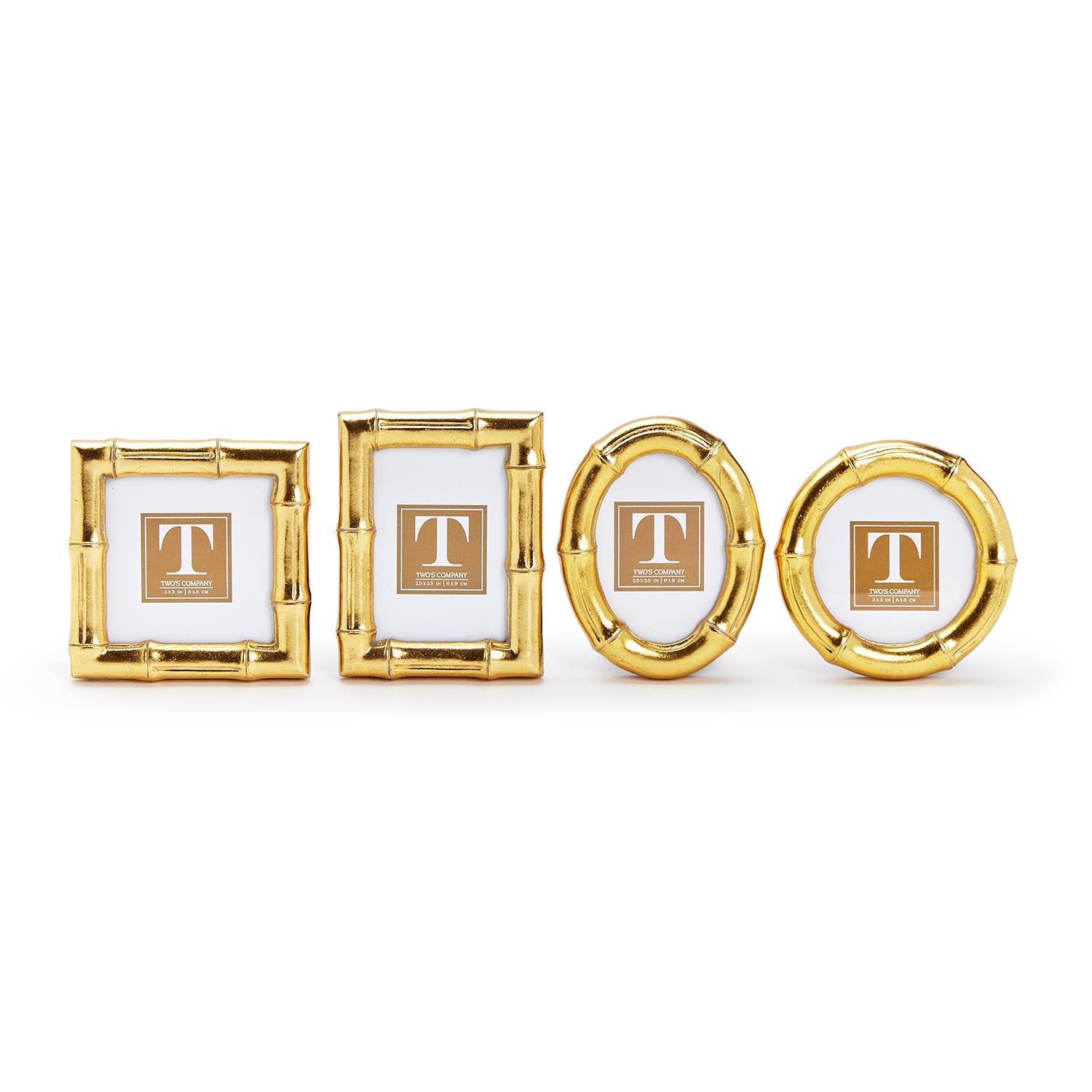 Gold Faux Bamboo Photo Frame, Set of 4