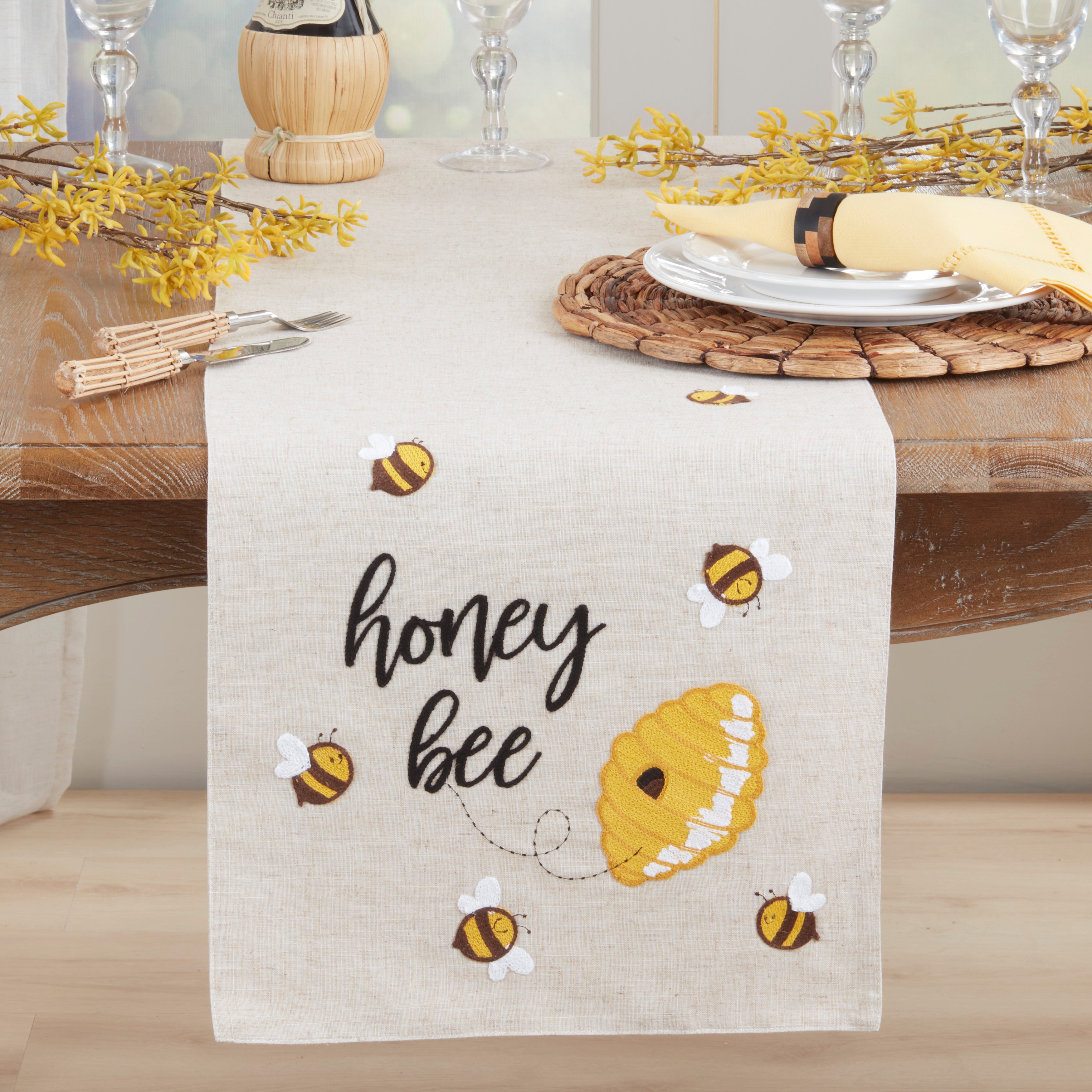 Playful Bee & Hive Table Runner