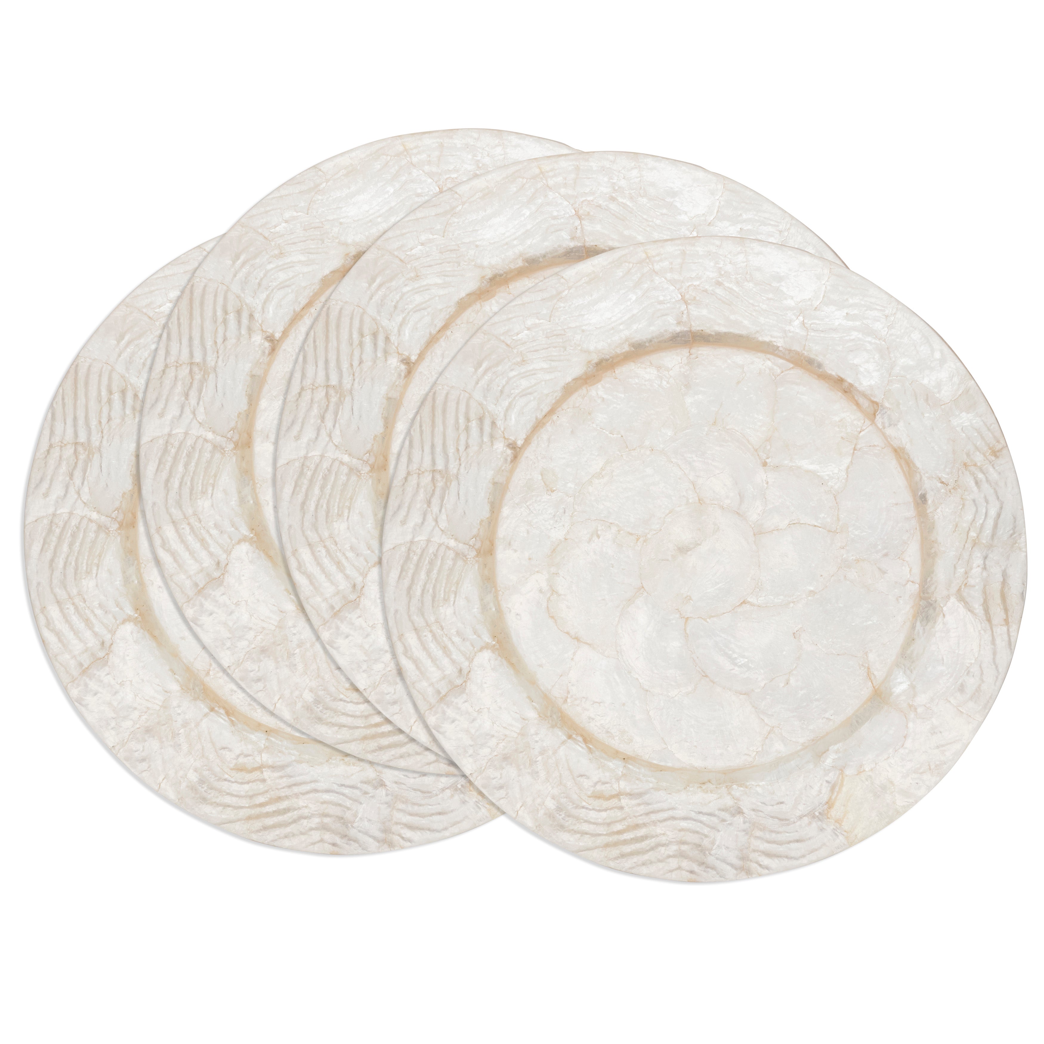 Elegant Wavy Capiz Charger, Set of 4