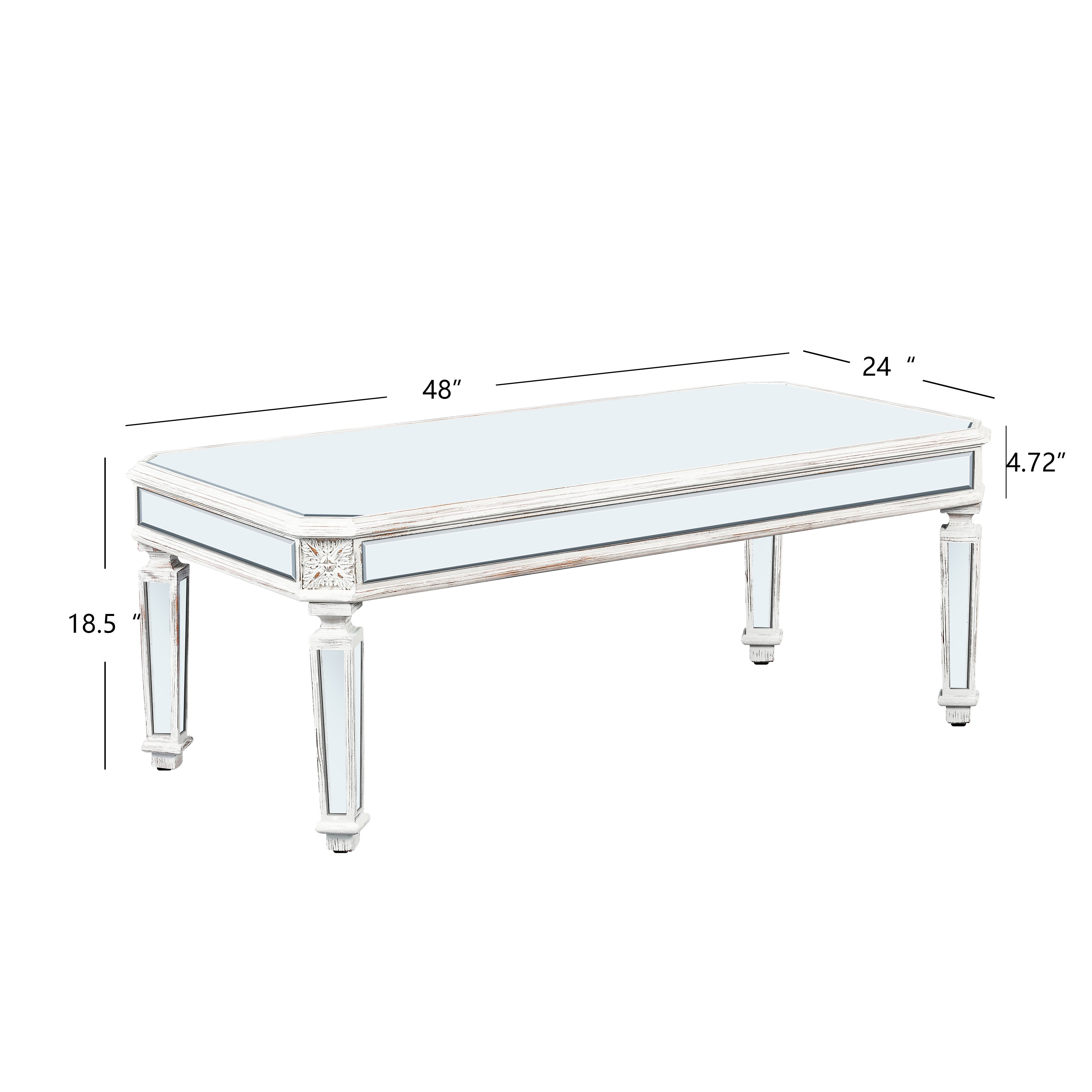 Silver Mirrored Coffee Table