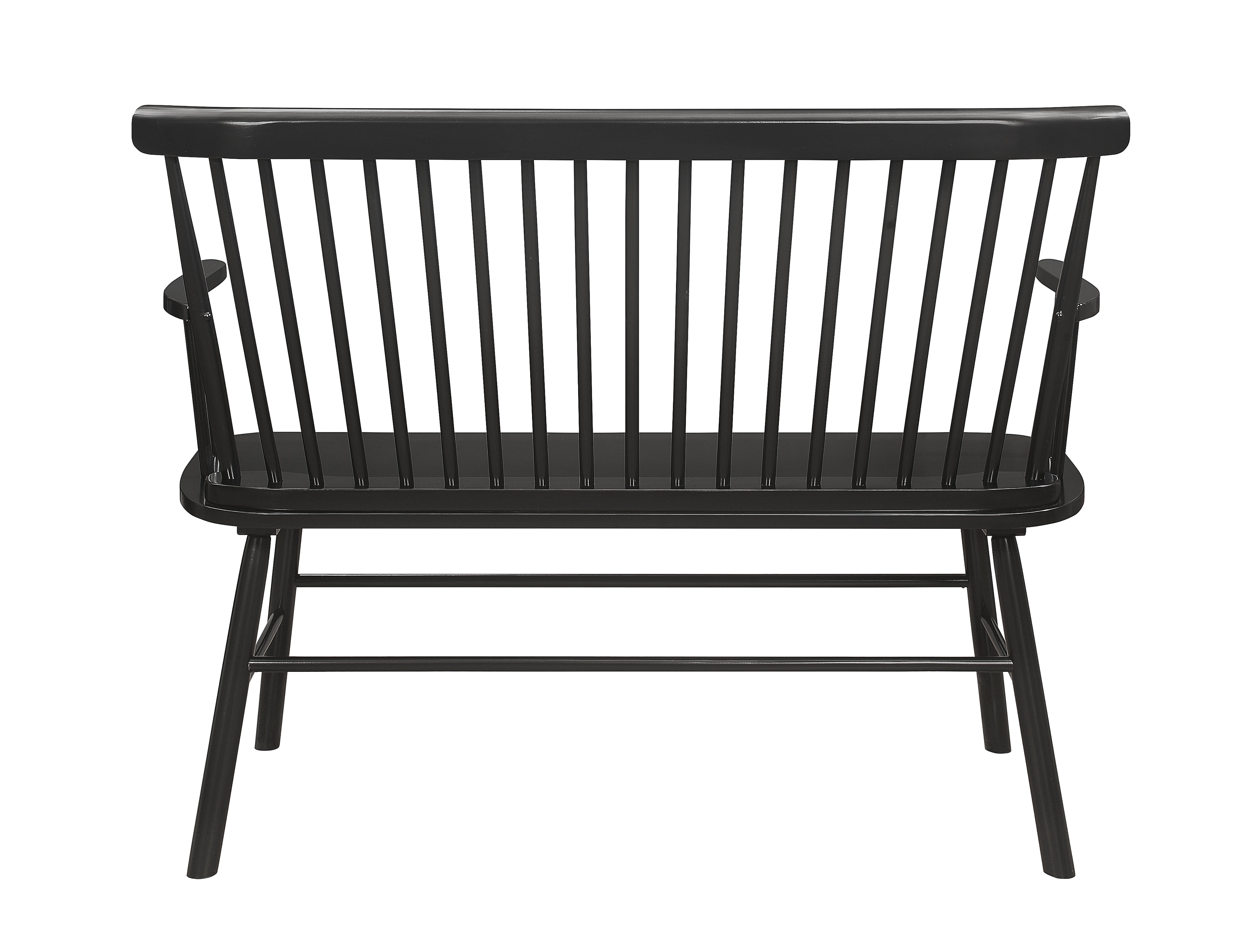 Farmhouse Vintage-Style Wood Spindle Back Bench