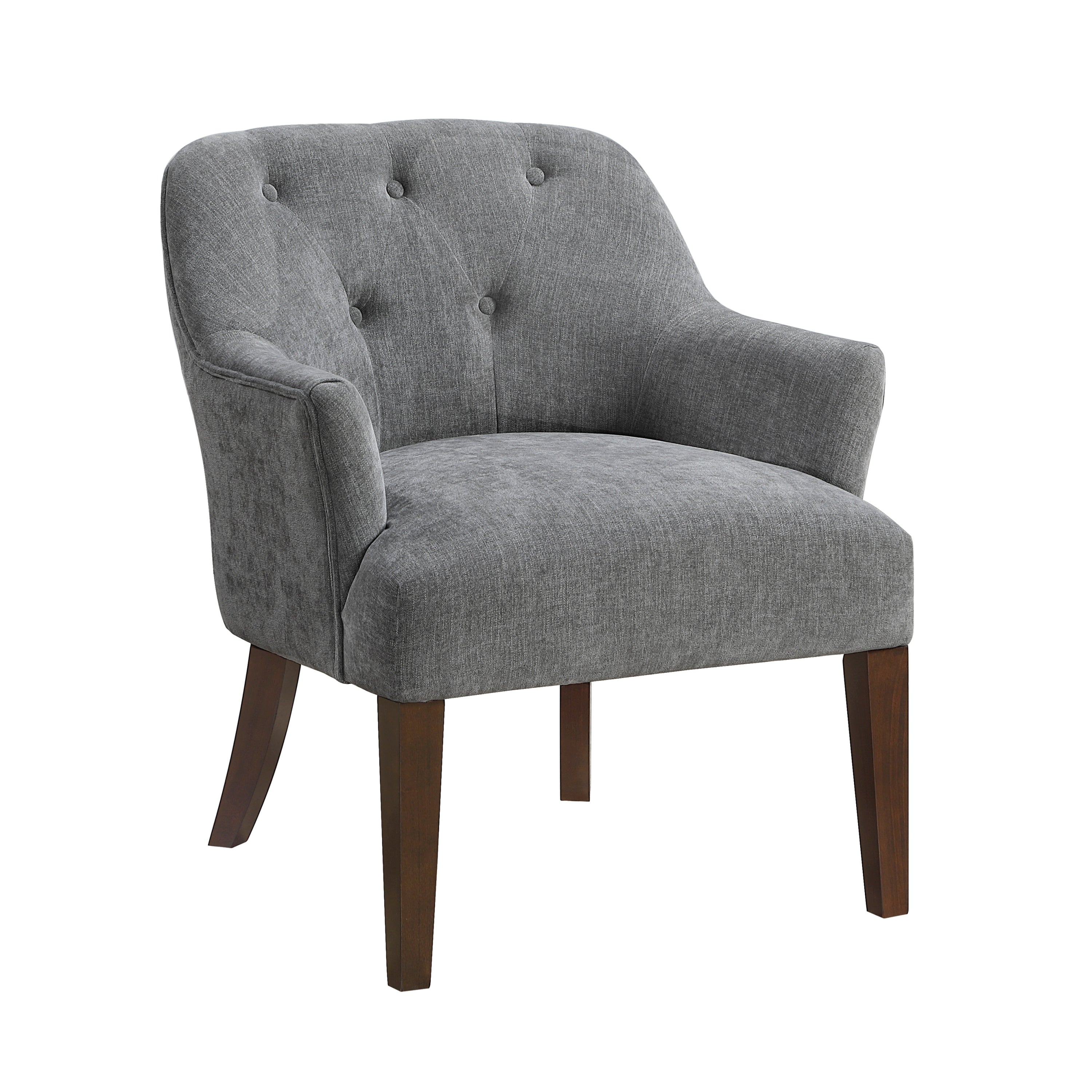 Modern Tufted Back Accent Chair with Wood Legs