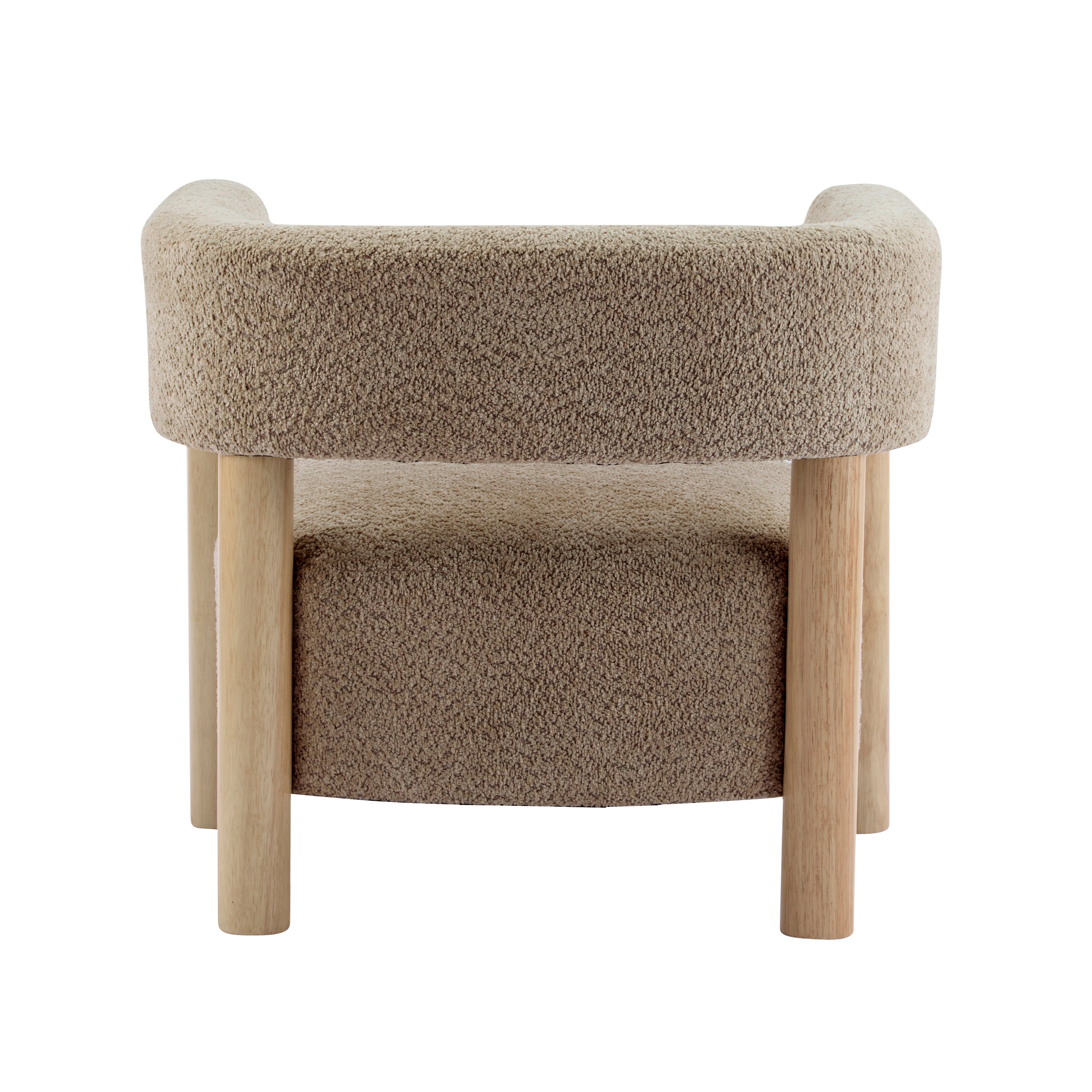 Boucle Upholstered Accent Arm Chair with Modern Wooden Frame