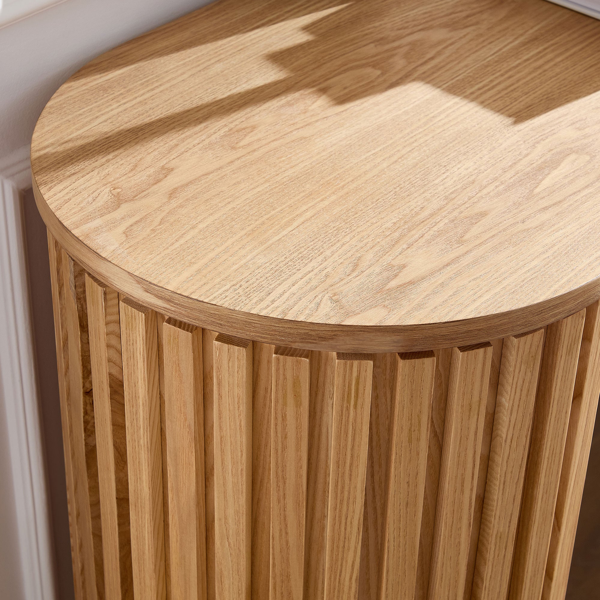 Mariposa Console Table with Drawer and Unique Vertical Stripe Design