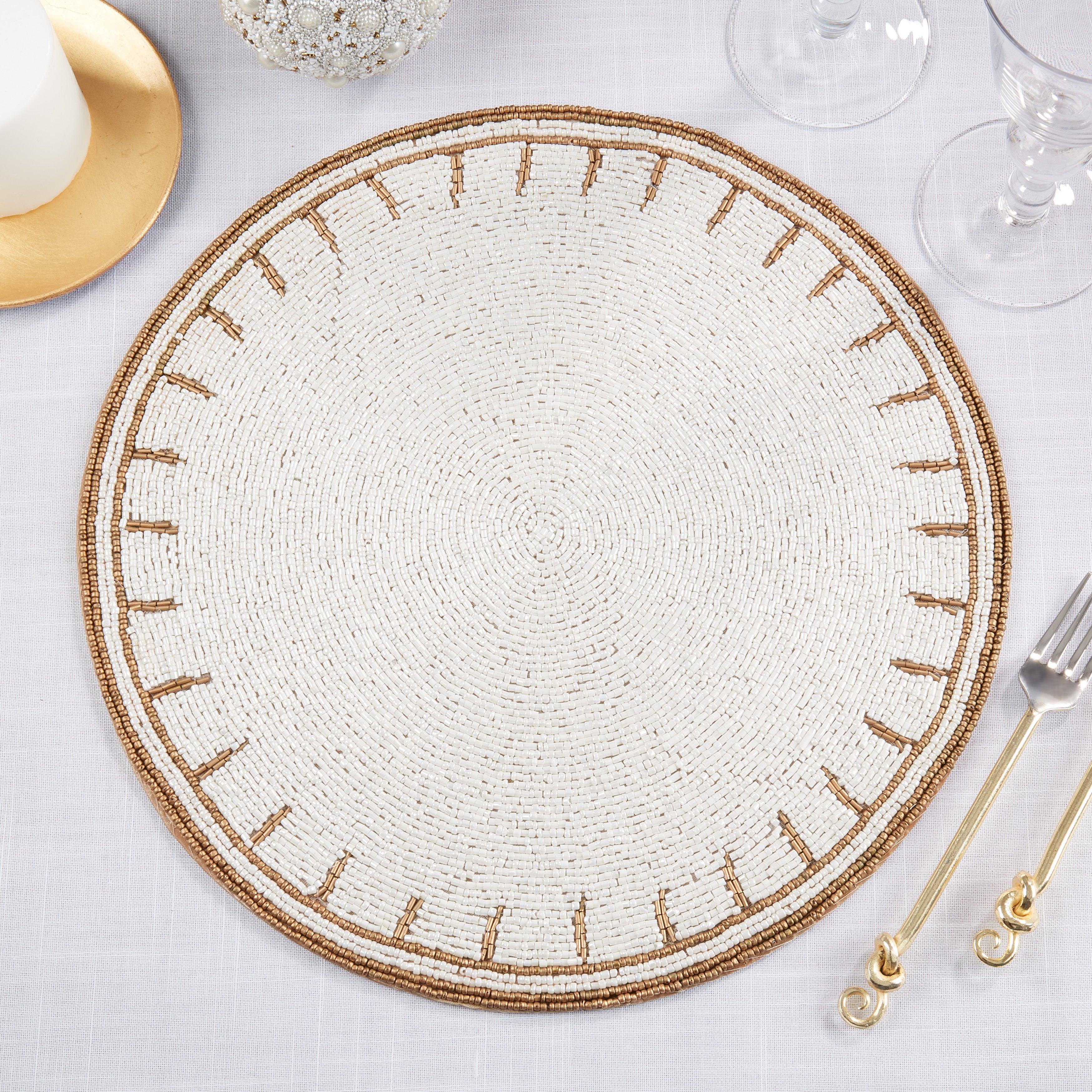 Timeless Glamour Beaded Placemat, Set of 4