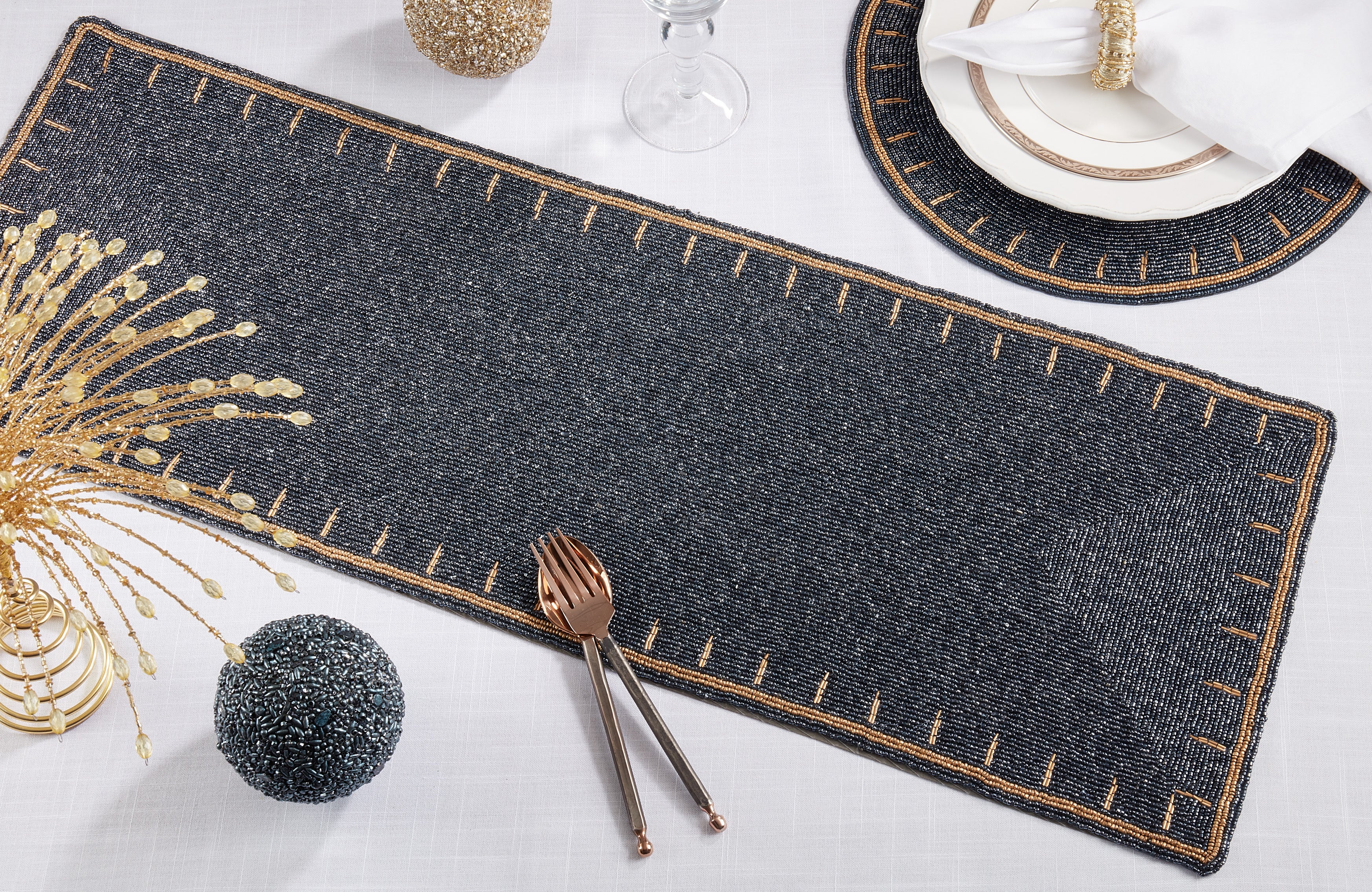 Timeless Glamour Beaded Table Runner