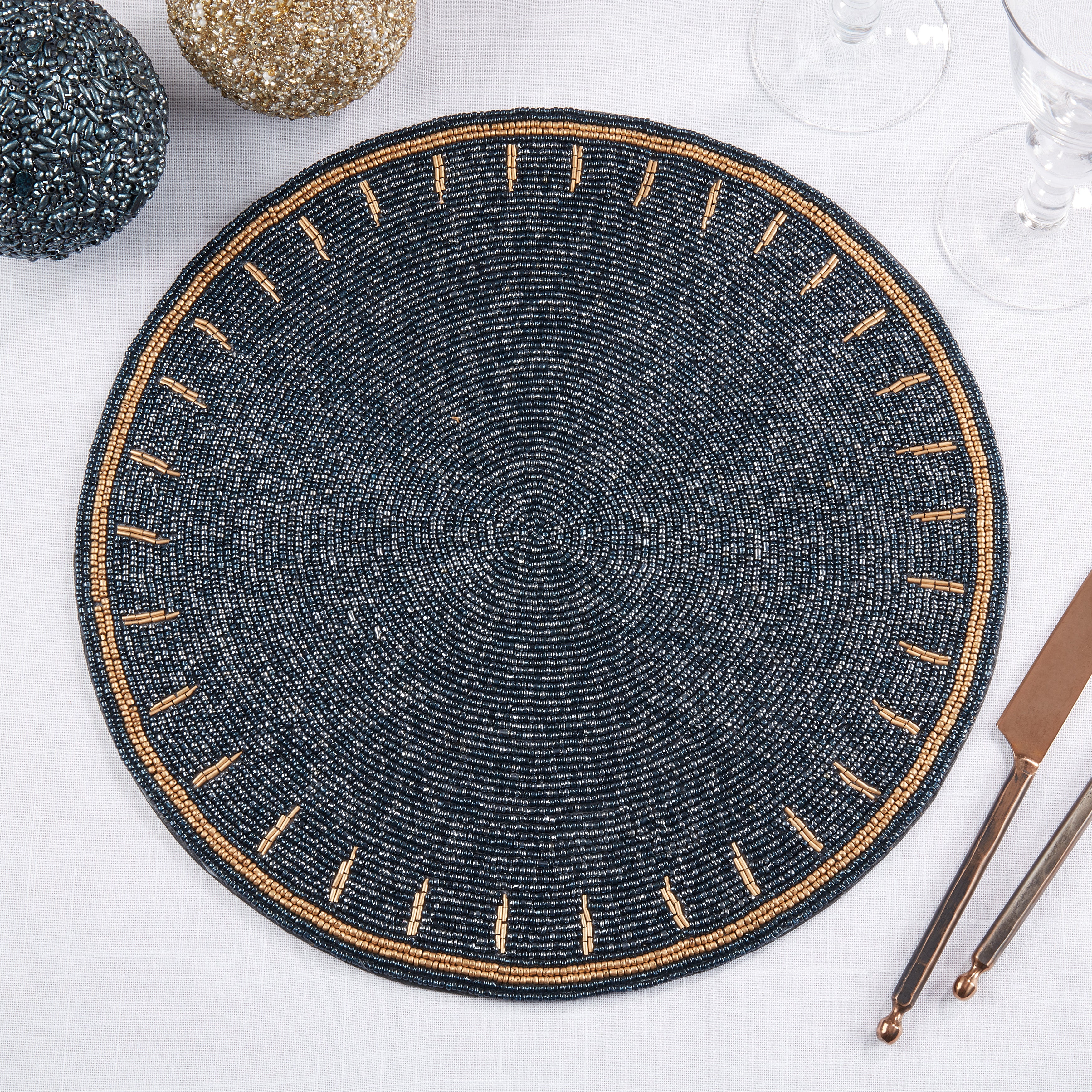 Timeless Glamour Beaded Placemat, Set of 4