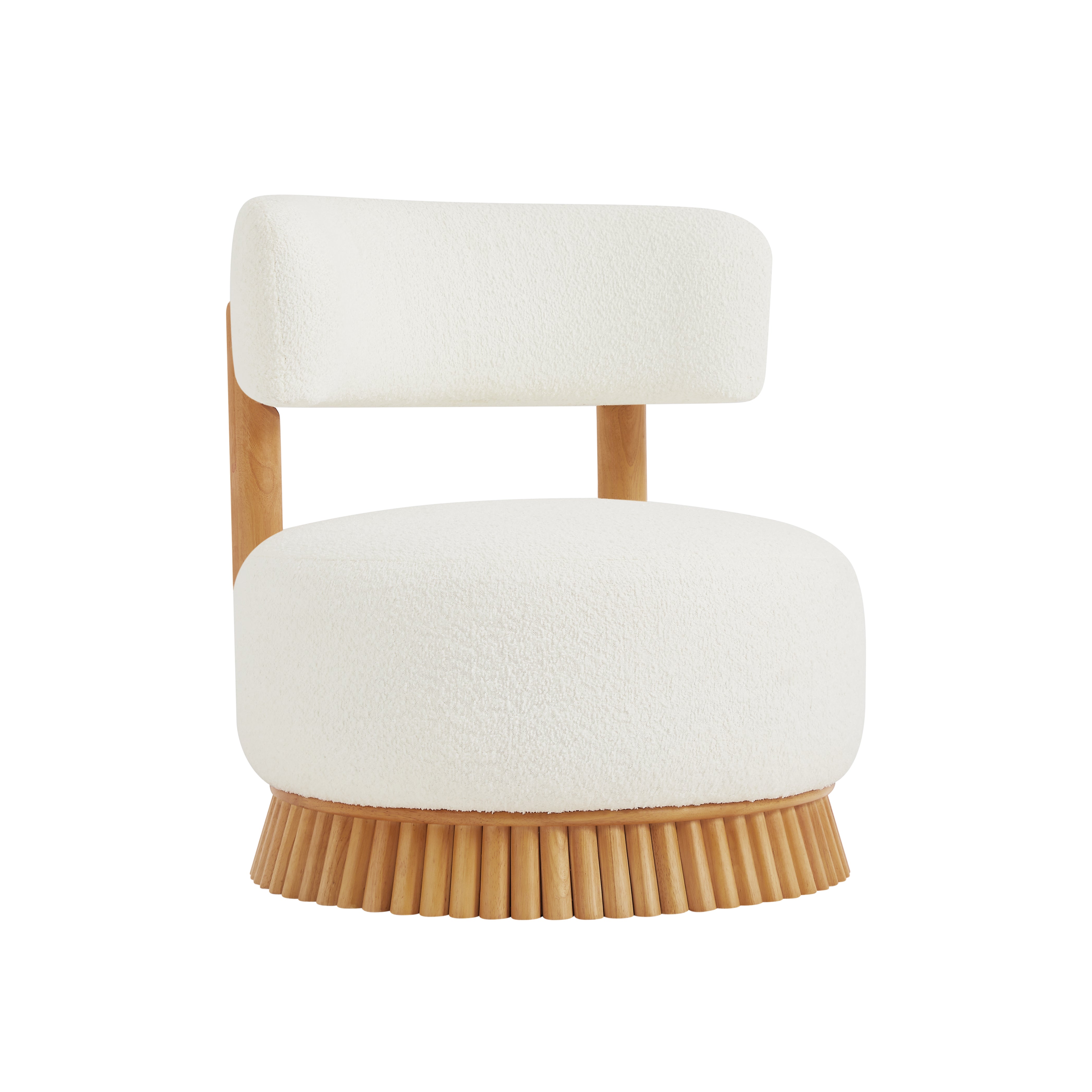 Modern Farmhouse Armless Accent Chair with Wooden Base