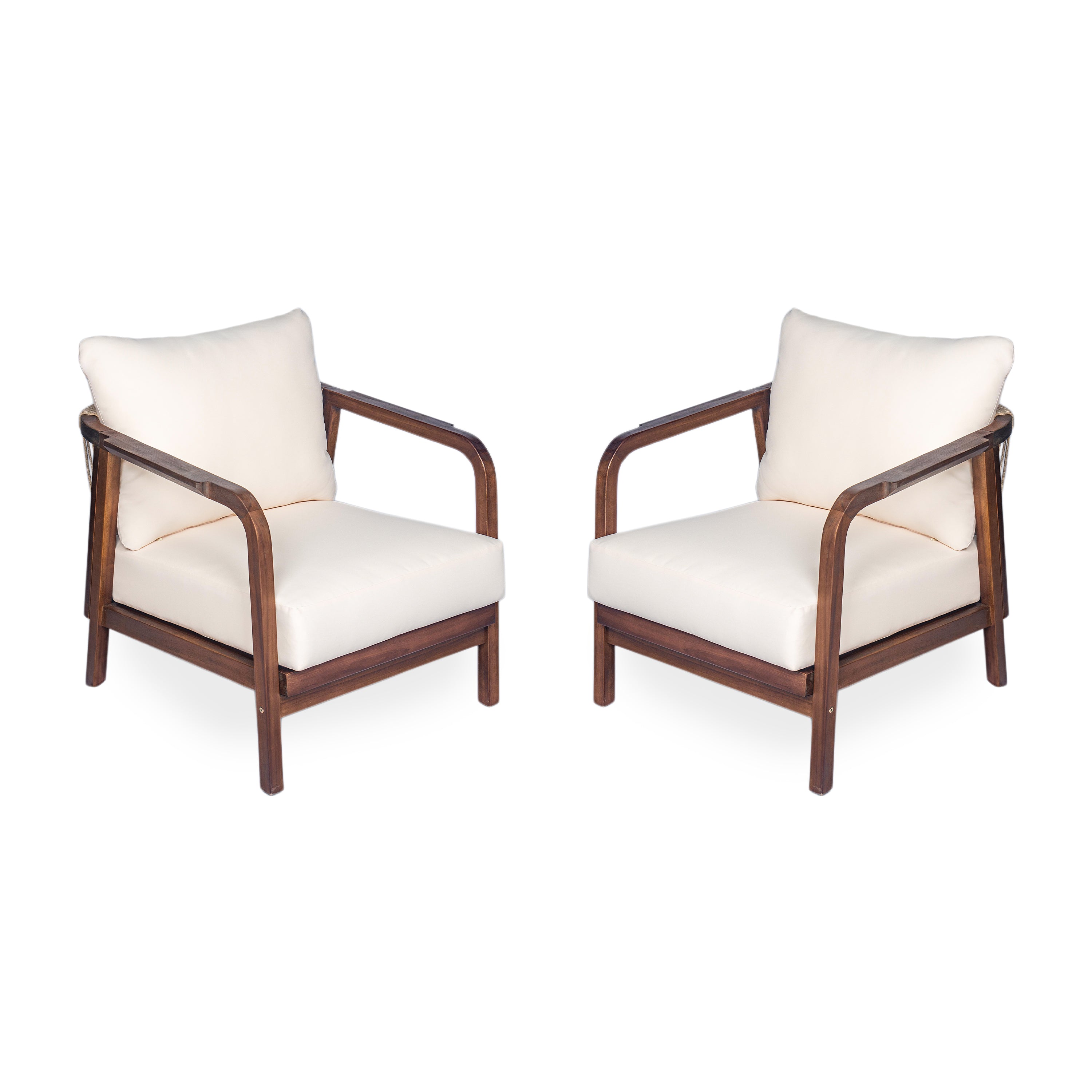 Calder Outdoor Lounge Chair with Woven Backrest