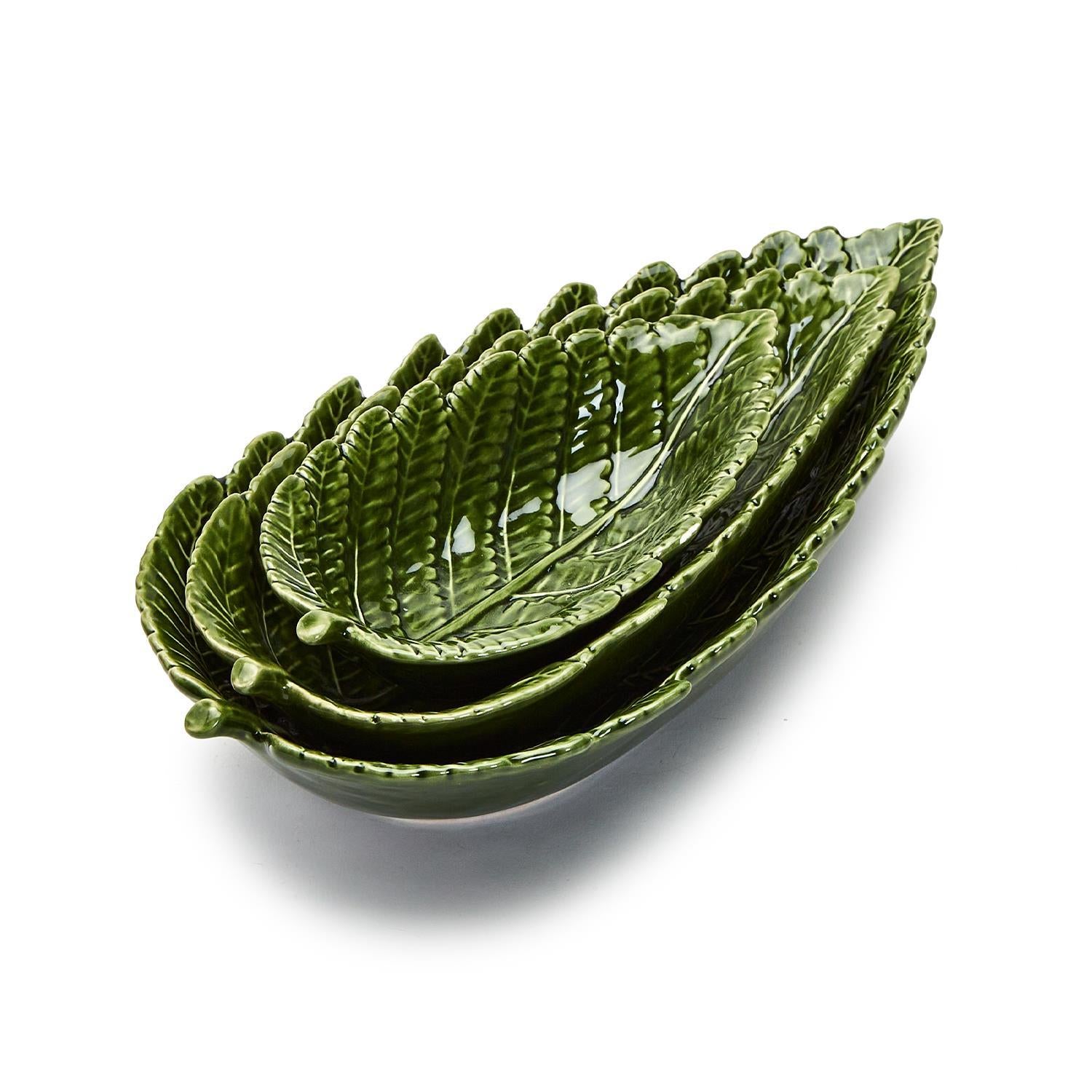 Fern Leaf Tid Bit Plates, Set of 3