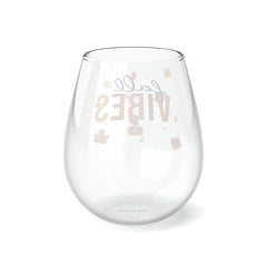 Fall Vibes Pastel Stemless Wine Glass