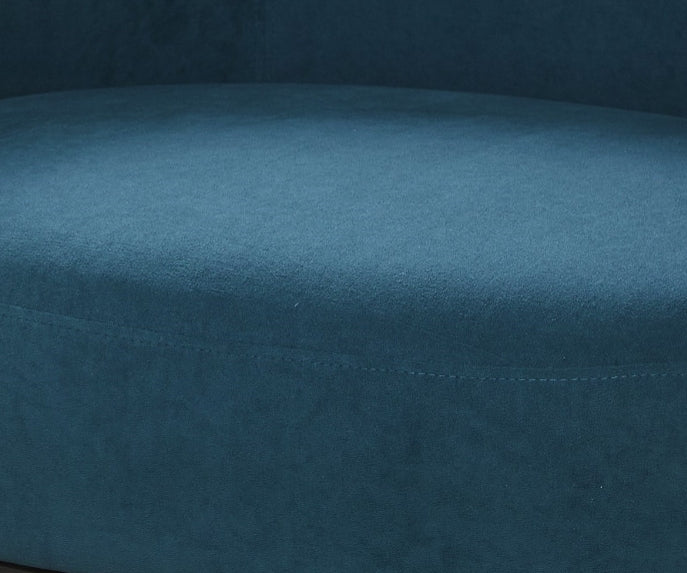 Mid-Century Modern Velvet Barrel Armchair with Metal Legs