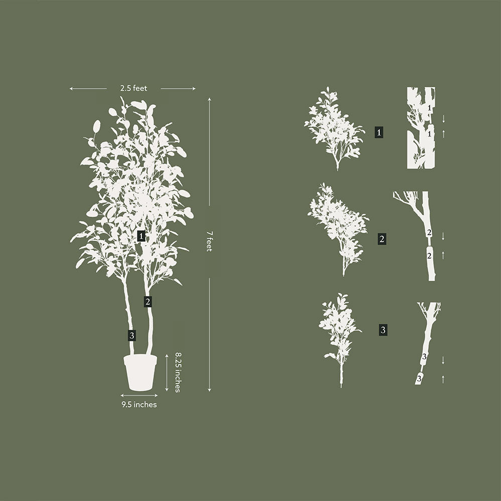 Faux Lemon Tree, 7 ft