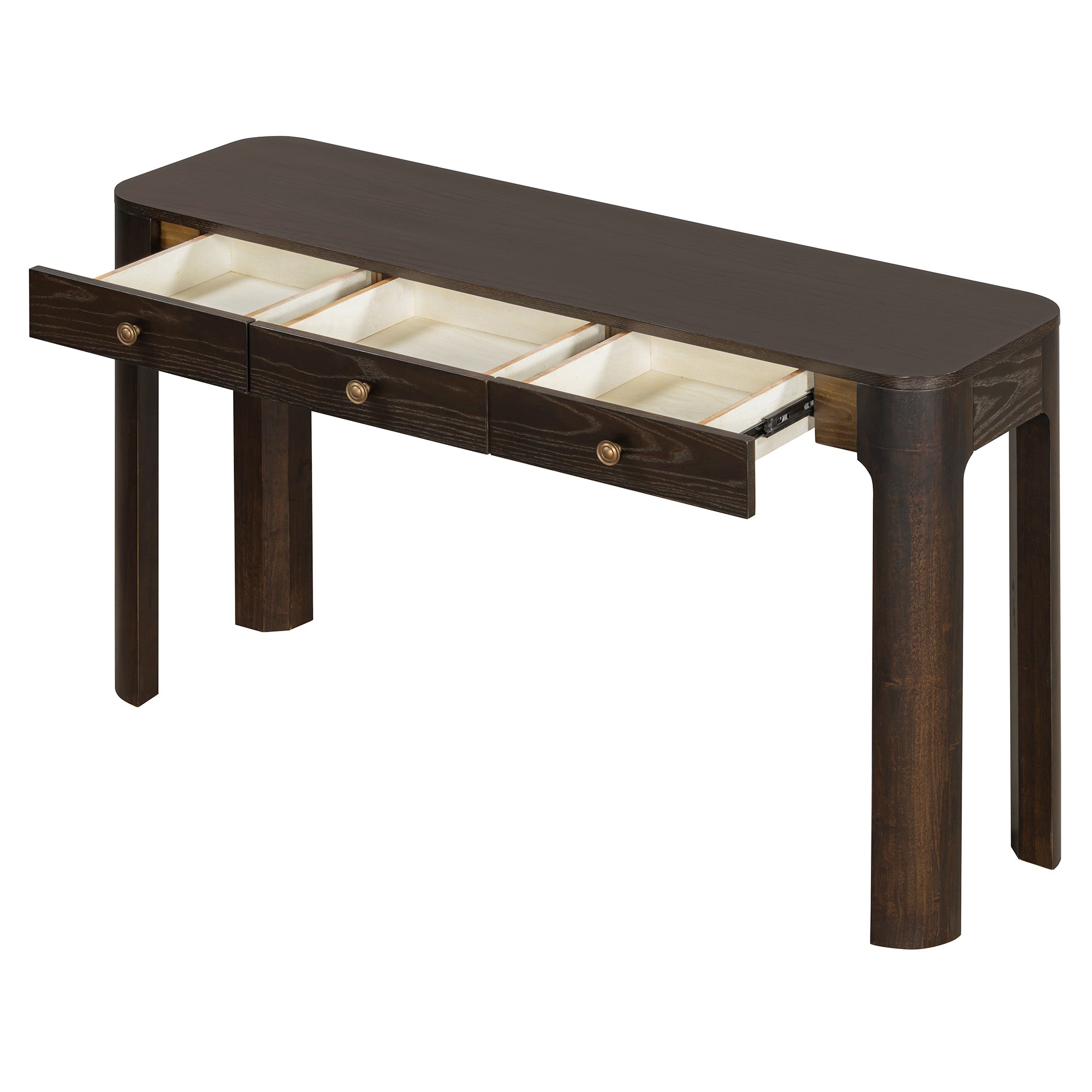 Rustic Console Table with Curved Corners