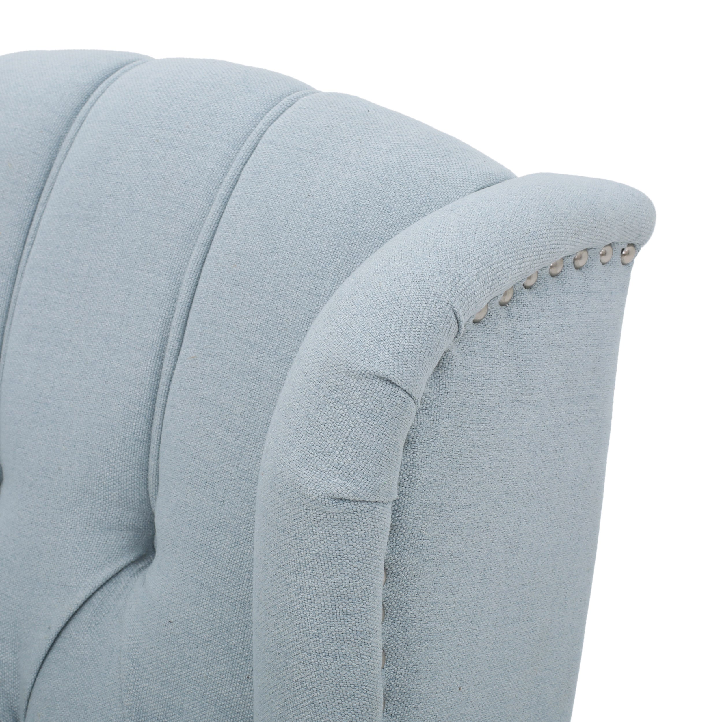 Contemporary Tufted Fabric Arm Chair Recliner with Wingback Design