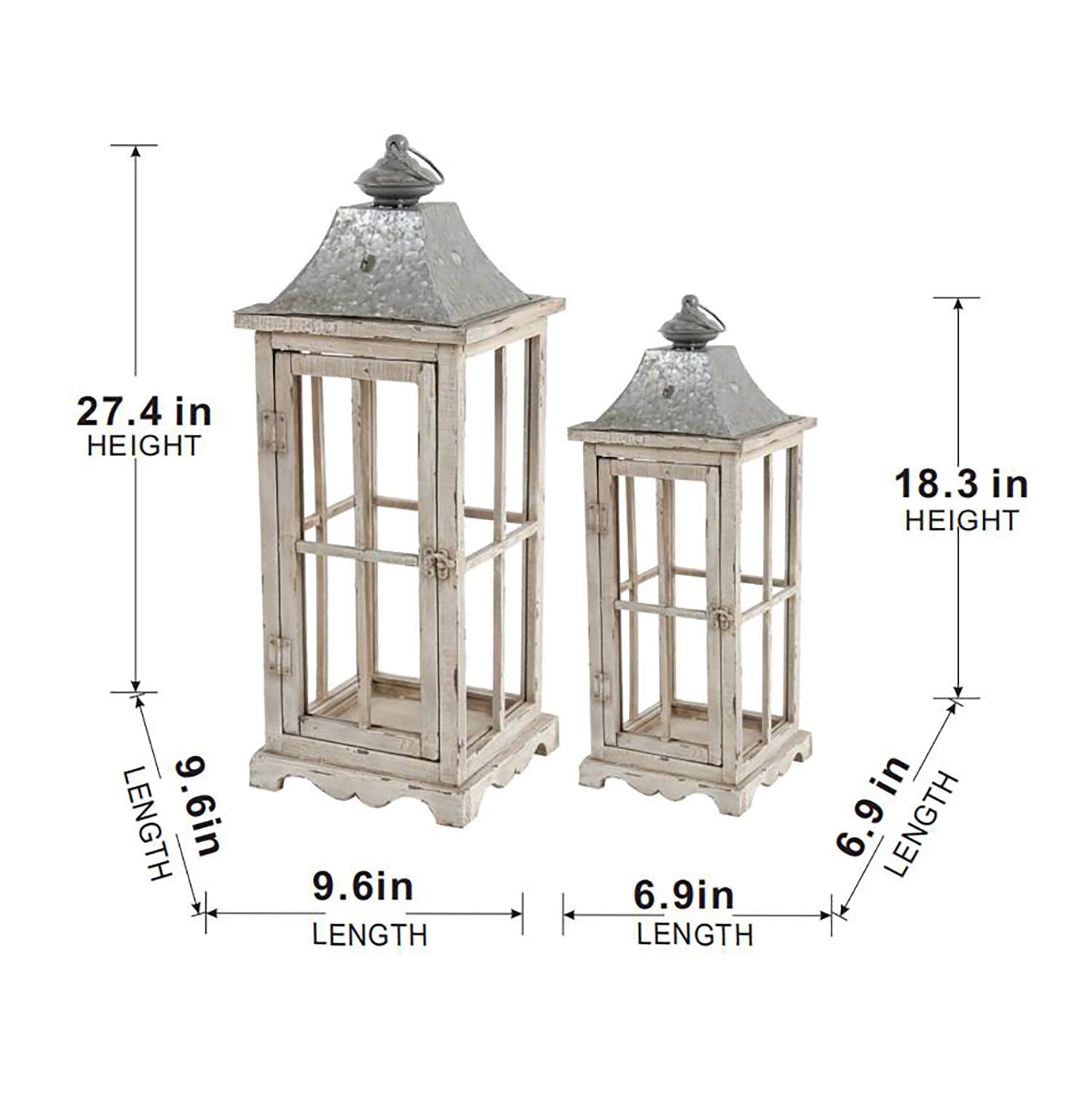 Classic White Lantern, Set of 2