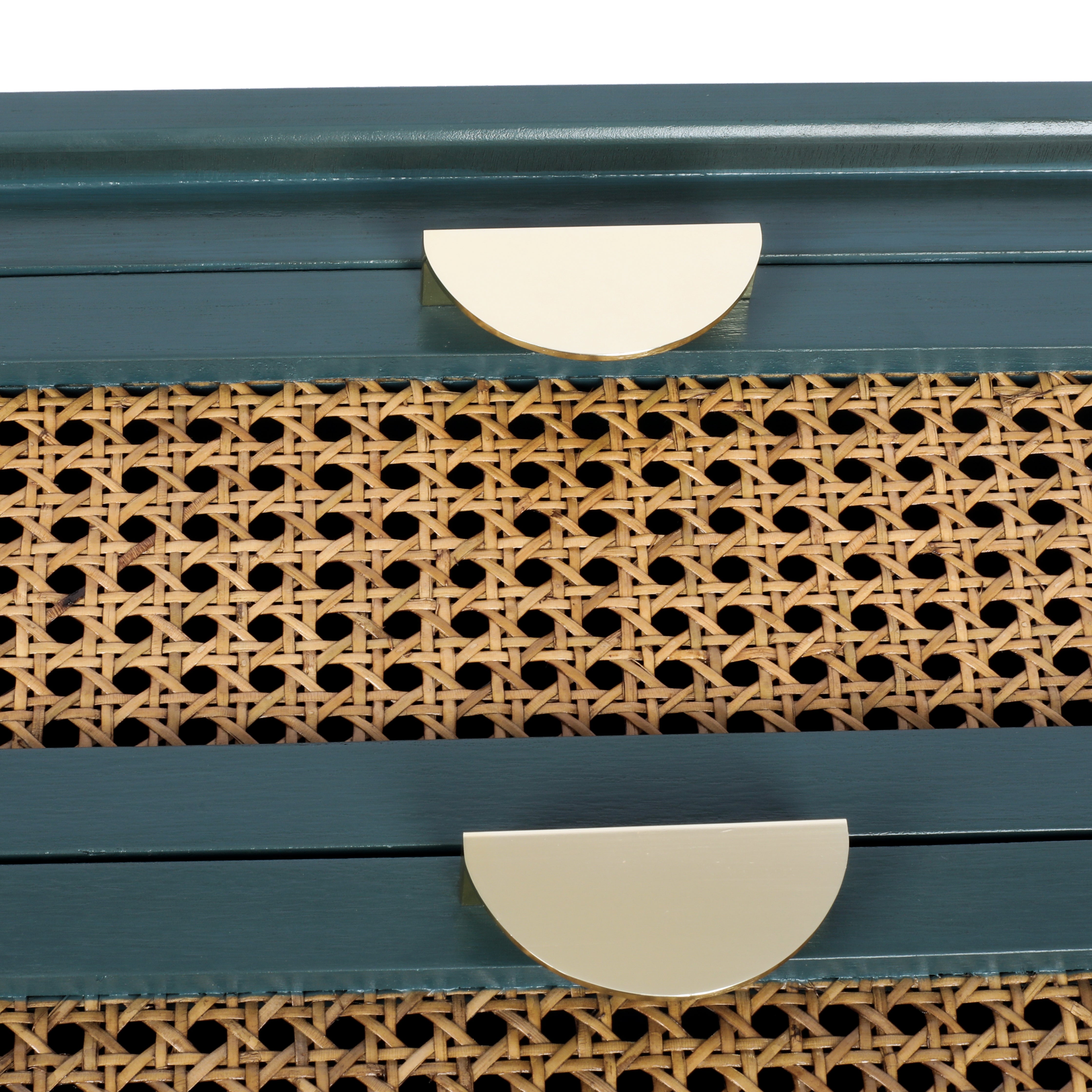 2-Drawer Side Table with Natural Rattan Drawers
