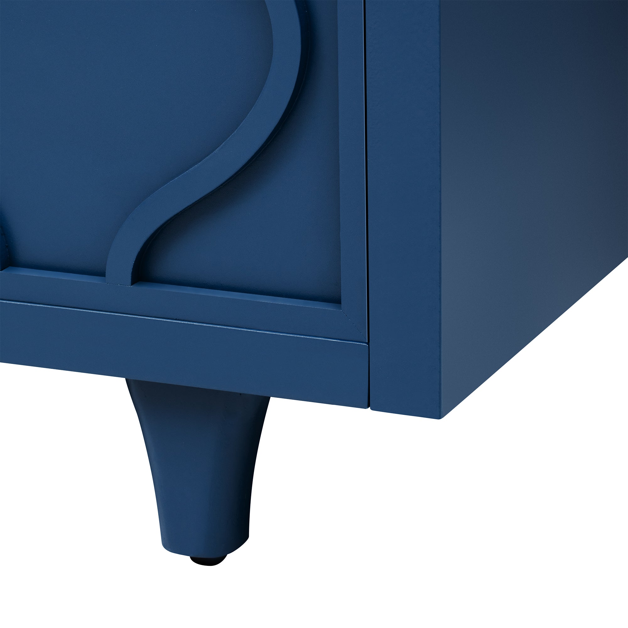 Storage Cabinet Sideboard Wooden Cabinet with Embossed Curved Doors