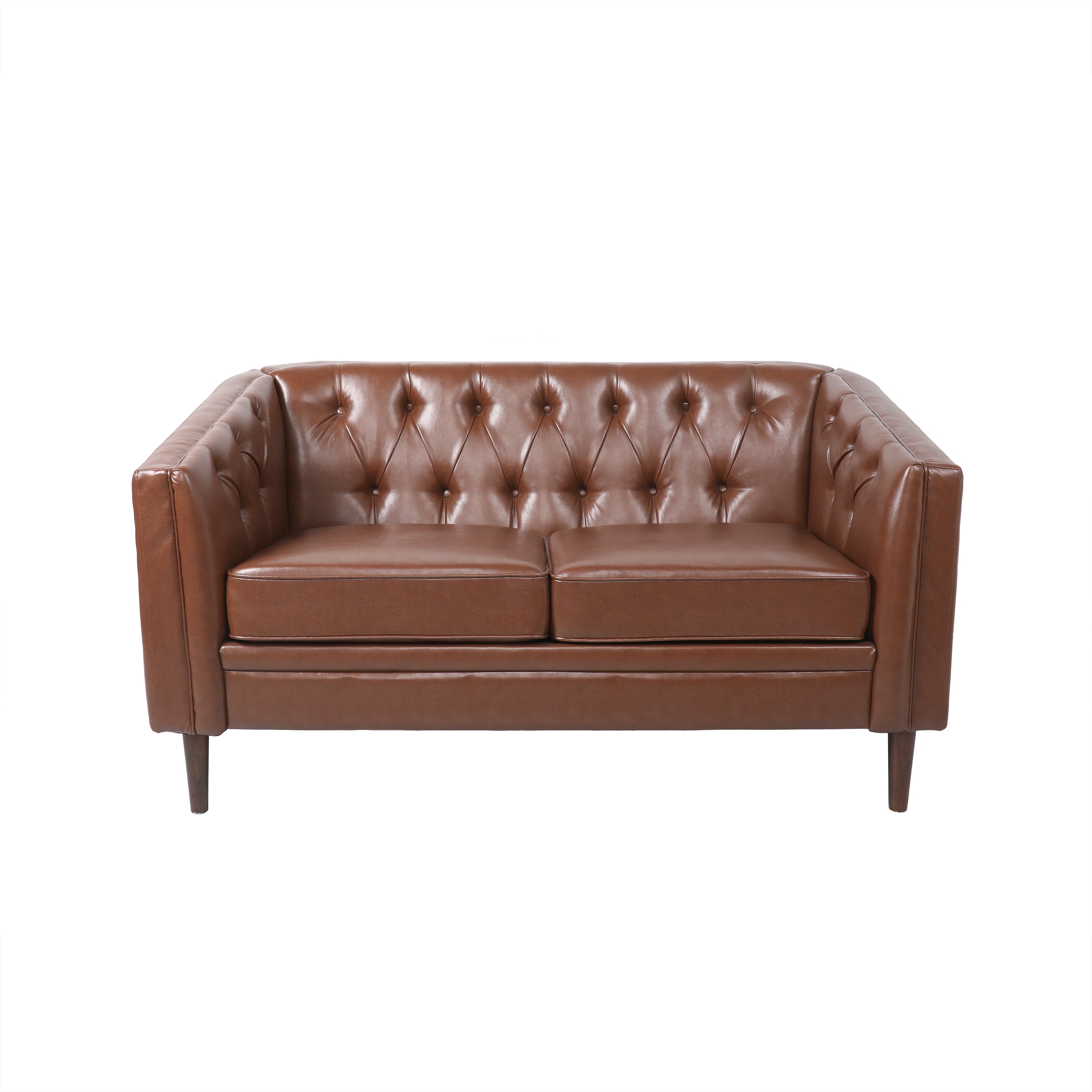 Sophisticated Loveseat with Diamond-Stitched Detailing