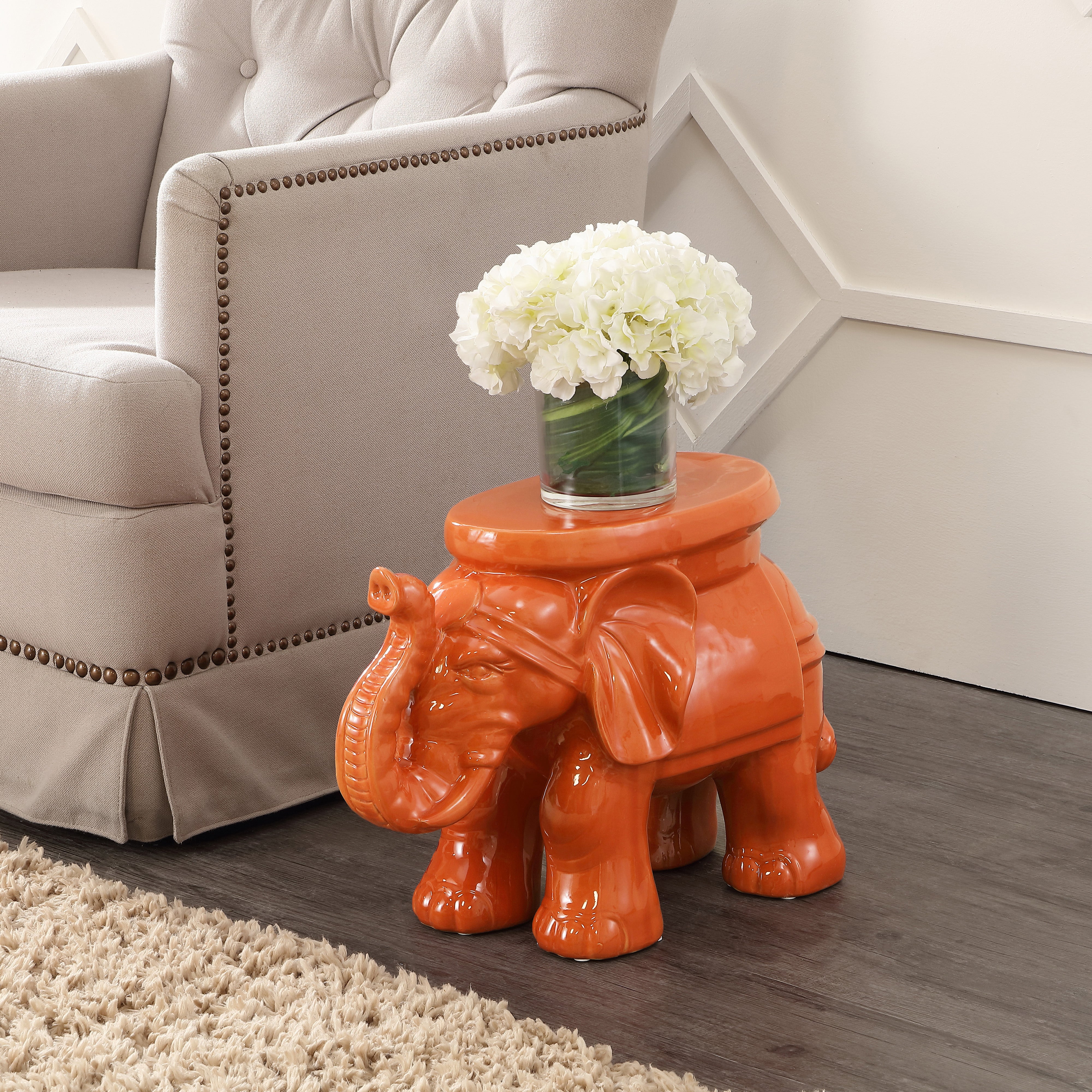 Elephant Ceramic Garden Stool
