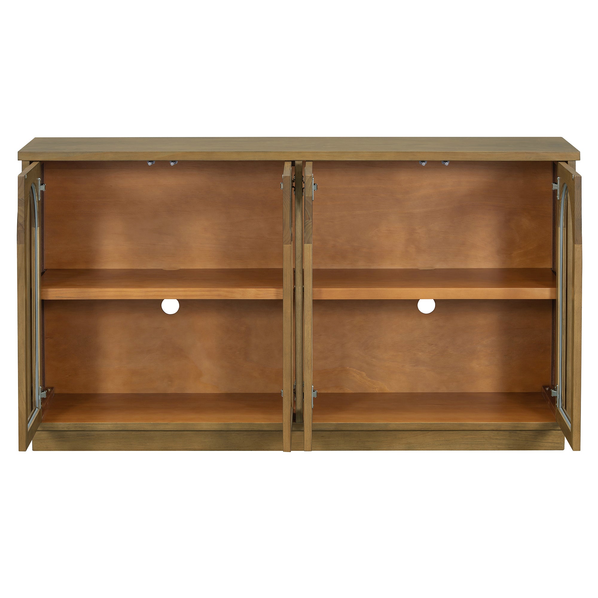 Arched Storage Cabinet with Glass Doors