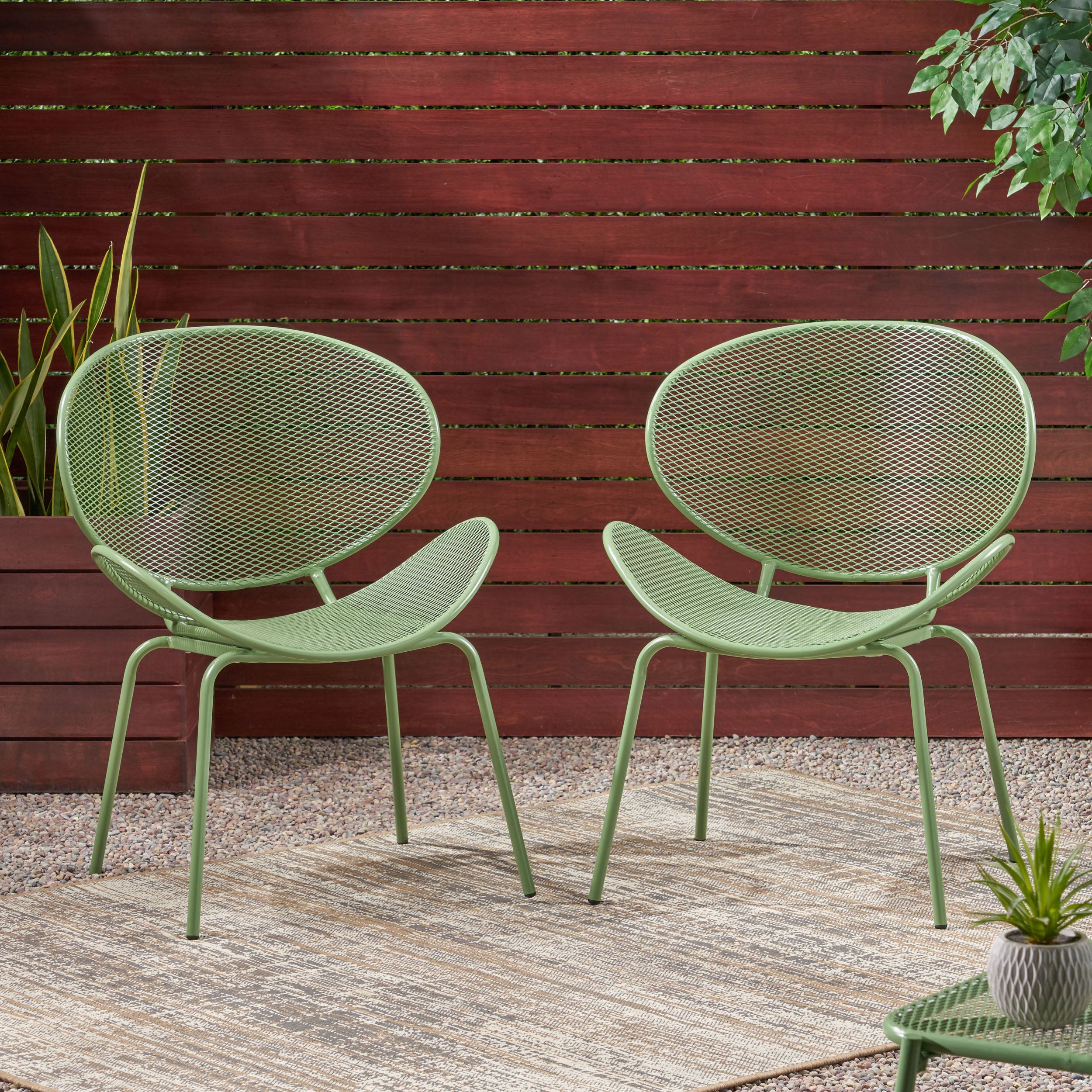 Modern Elba Chair Set With Mesh Seating And Retro Shell Design